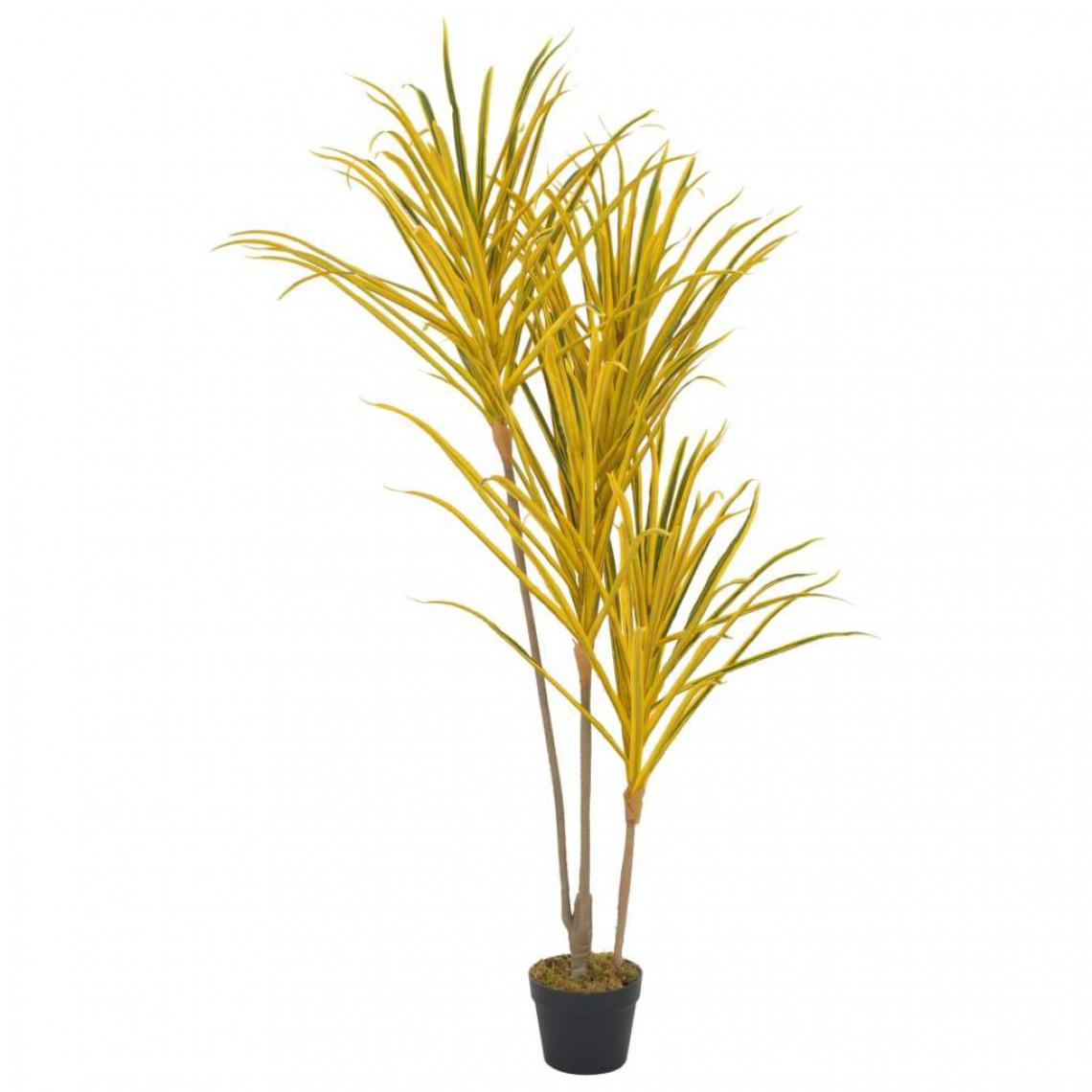 Decoshop26 - Plante artificielle avec pot dracaena jaune 125 cm décoration intérieur DEC022032 - Plantes et fleurs artificielles