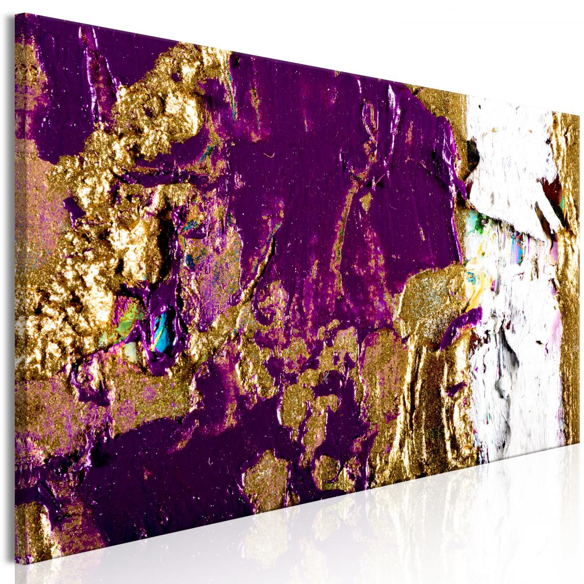 Decoshop26 - Tableau sur toile décoration murale image imprimée cadre en bois à suspendre Vague violette (1 partie) étroite 150x50 cm 11_0001562 - Tableaux, peintures
