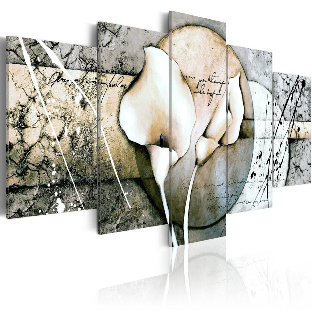 Bimago - Tableau - The Secret of Calla Lily - Grey - Décoration, image, art | Fleurs | Callas | - Tableaux, peintures