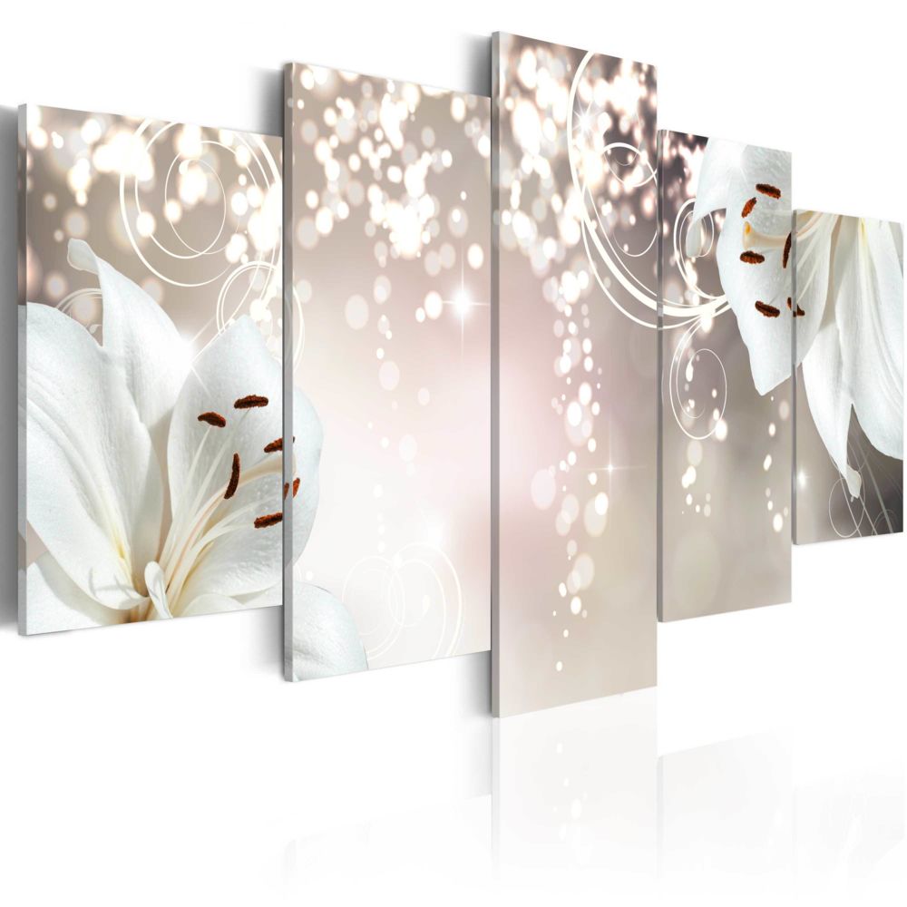 Bimago - Tableau - Magic white - Décoration, image, art | Fleurs | Lys | - Tableaux, peintures