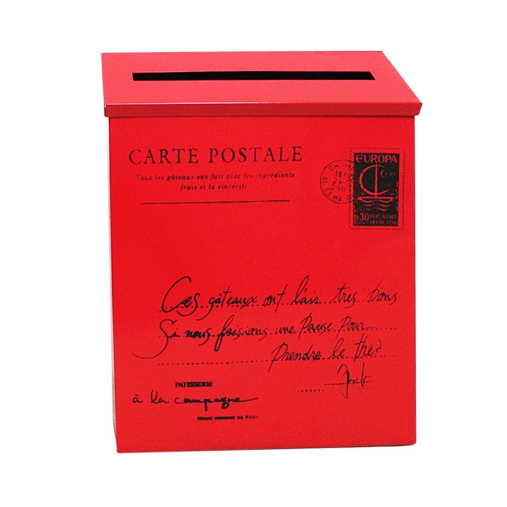 marque generique - boîte aux lettres galvanisée vintage boîte aux lettres boîte aux lettres porte-journal boîte rouge - Objets déco
