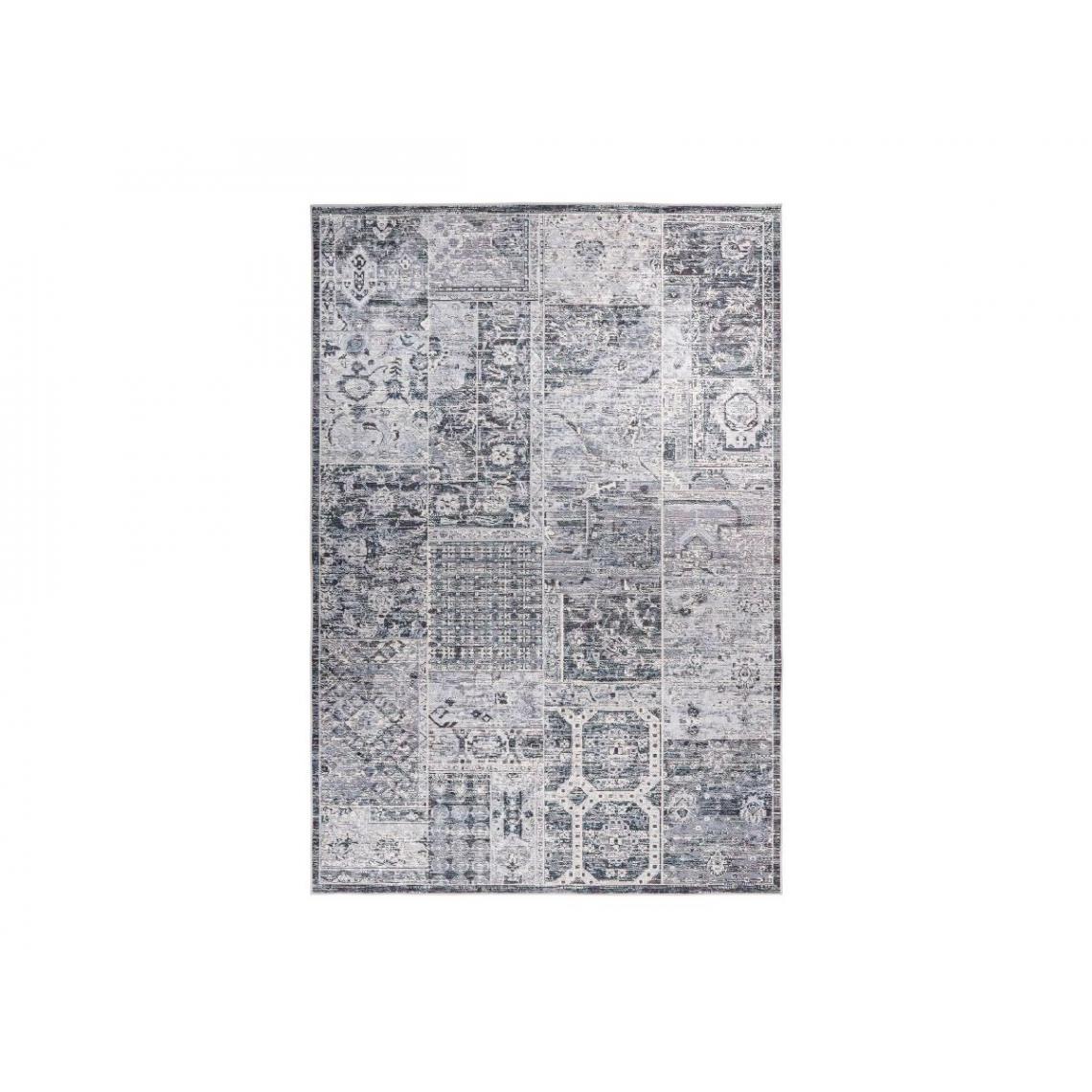 Bobochic - BOBOCHIC Tapis poil court rectangulaire FRIDA motif vintage Gris 200x290 - Tapis