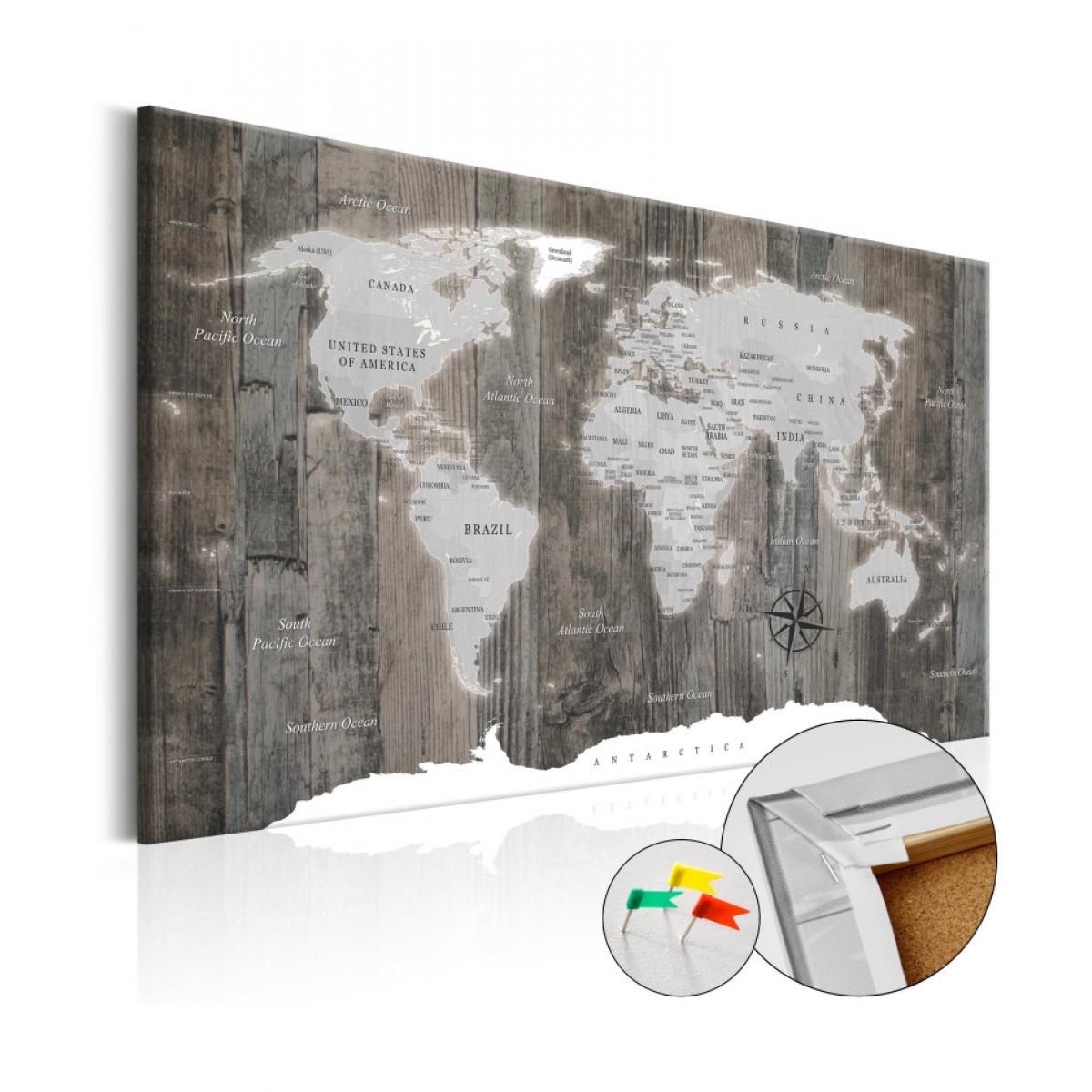 Artgeist - Tableau en liège - World of Wood [Cork Map] 120x80 - Tableaux, peintures
