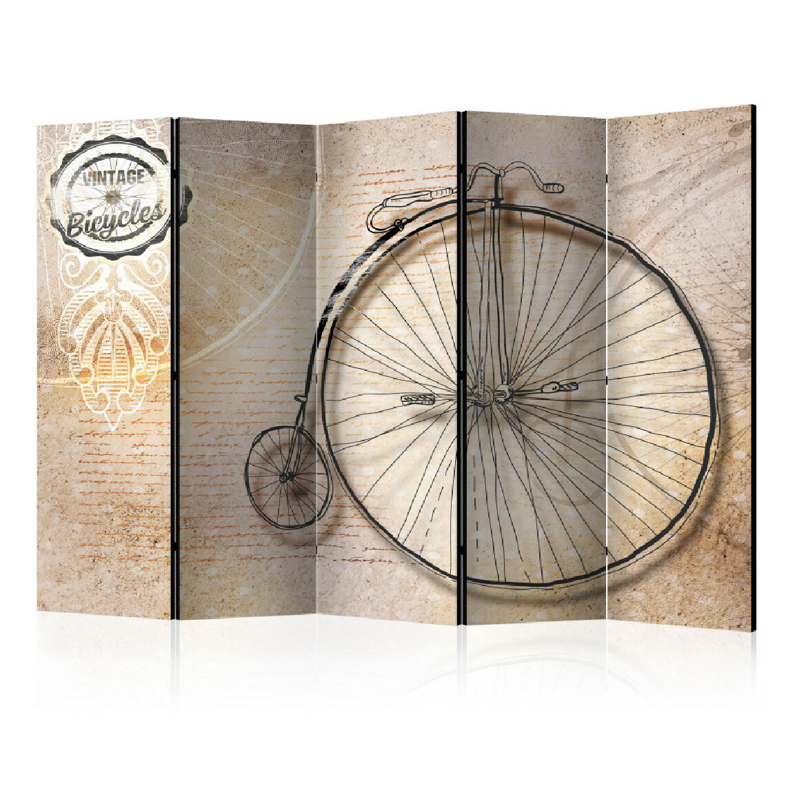 Artgeist - Paravent 5 volets - Vintage bicycles - sepia II [Room Dividers] 225x172 - Paravents