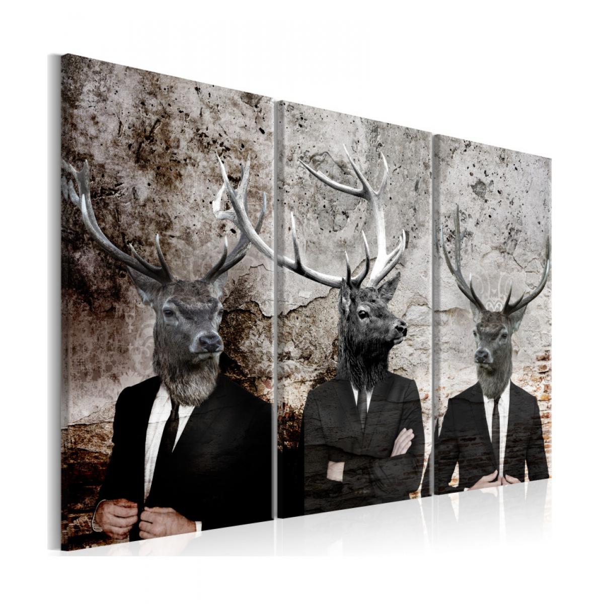Artgeist - Tableau - Deer in Suits I 90x60 - Tableaux, peintures