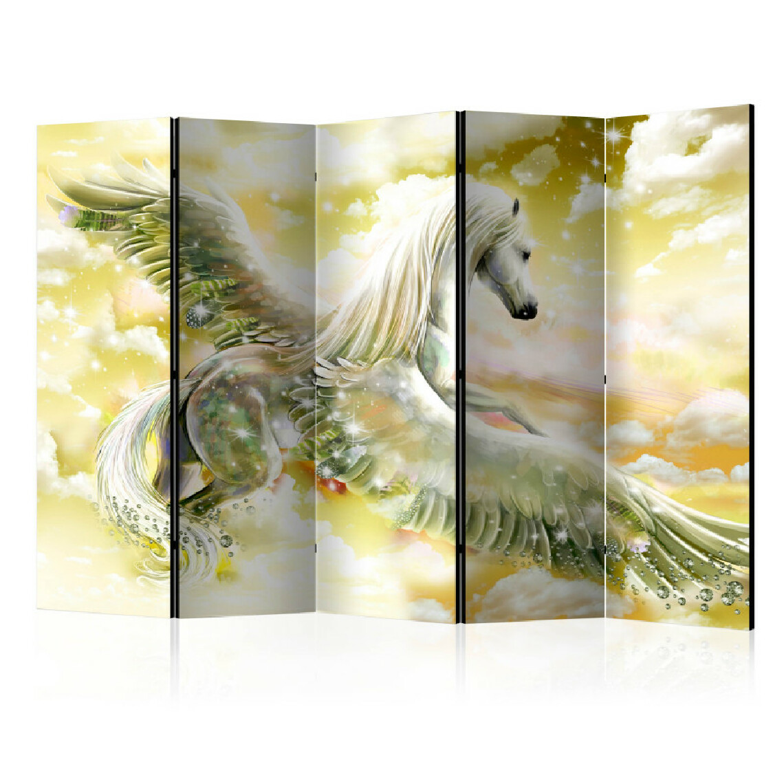 Artgeist - Paravent 5 volets - Pegasus (Yellow) II [Room Dividers] 225x172 - Paravents