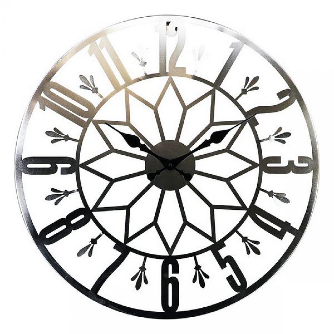 VERSA - Montre Bois MDF/Métal (60 x 3,5 x 60 cm) - Horloges, pendules