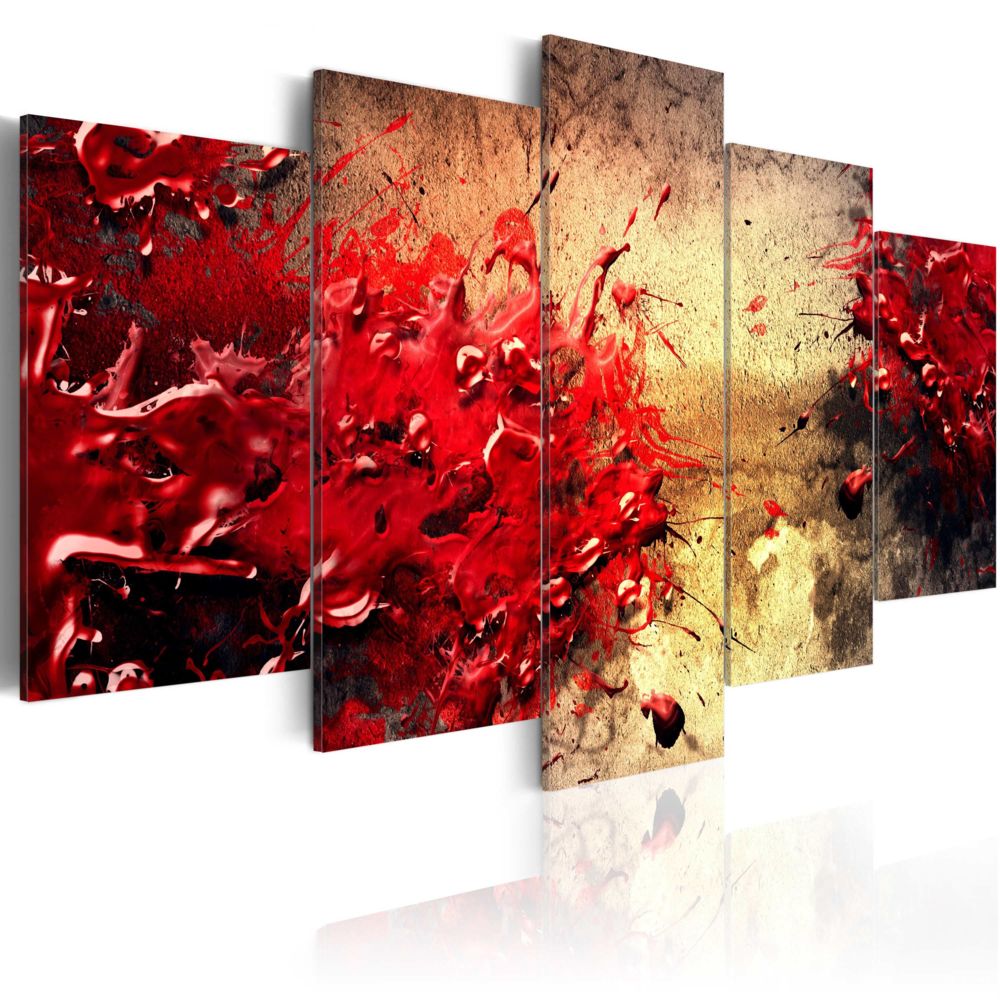 Bimago - Tableau | Rouge sang | 200x100 | XXL | - Tableaux, peintures