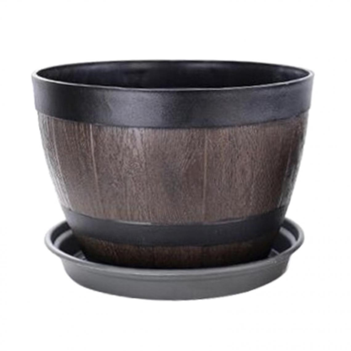 marque generique - Rétro Baril Planteur Intérieur Extérieur Pot de Fleur Pot pour Home Office Café Bar Décor - Pots, cache-pots