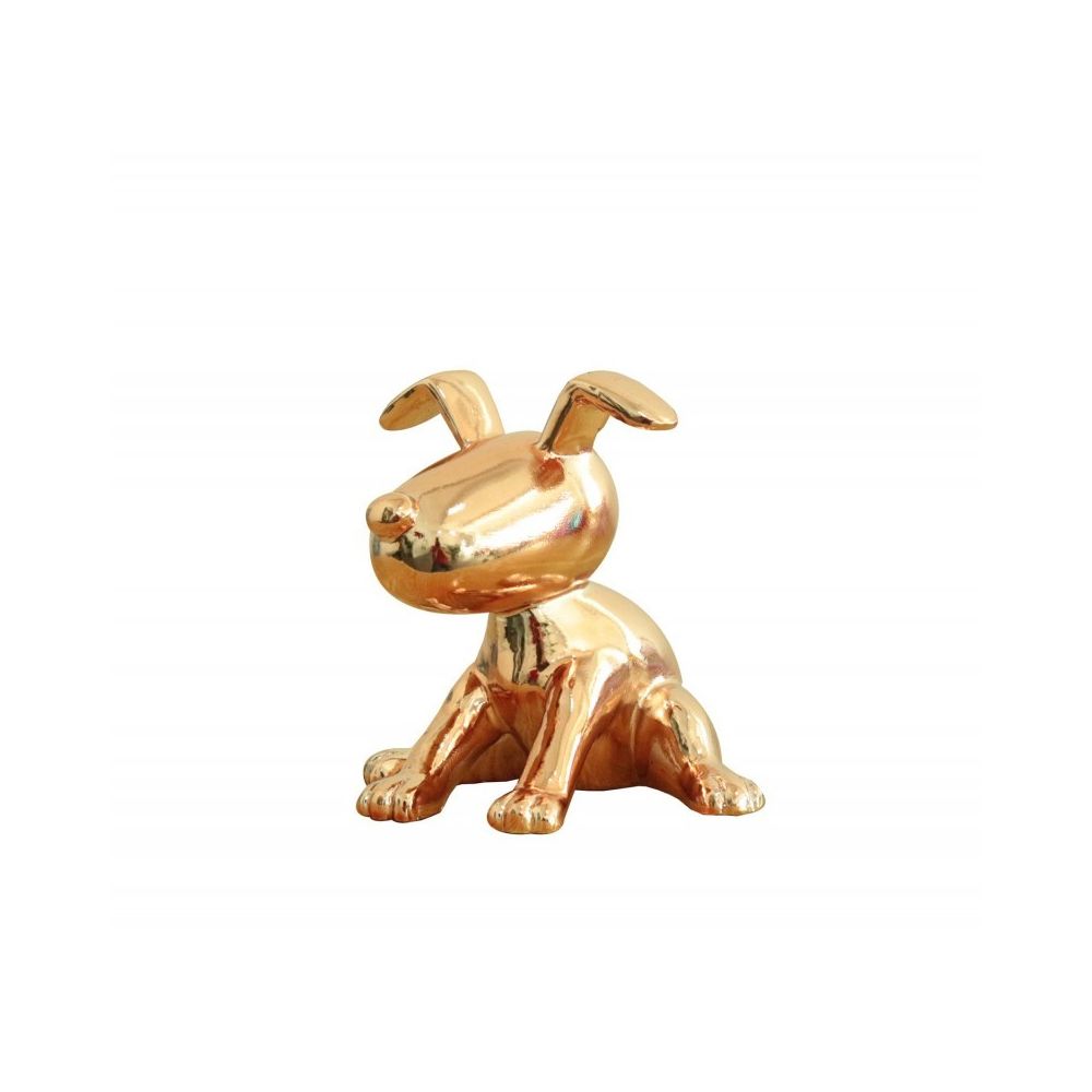 Meubletmoi - Sculpture petit chien laqué or - GOLDEN DOG - Statues