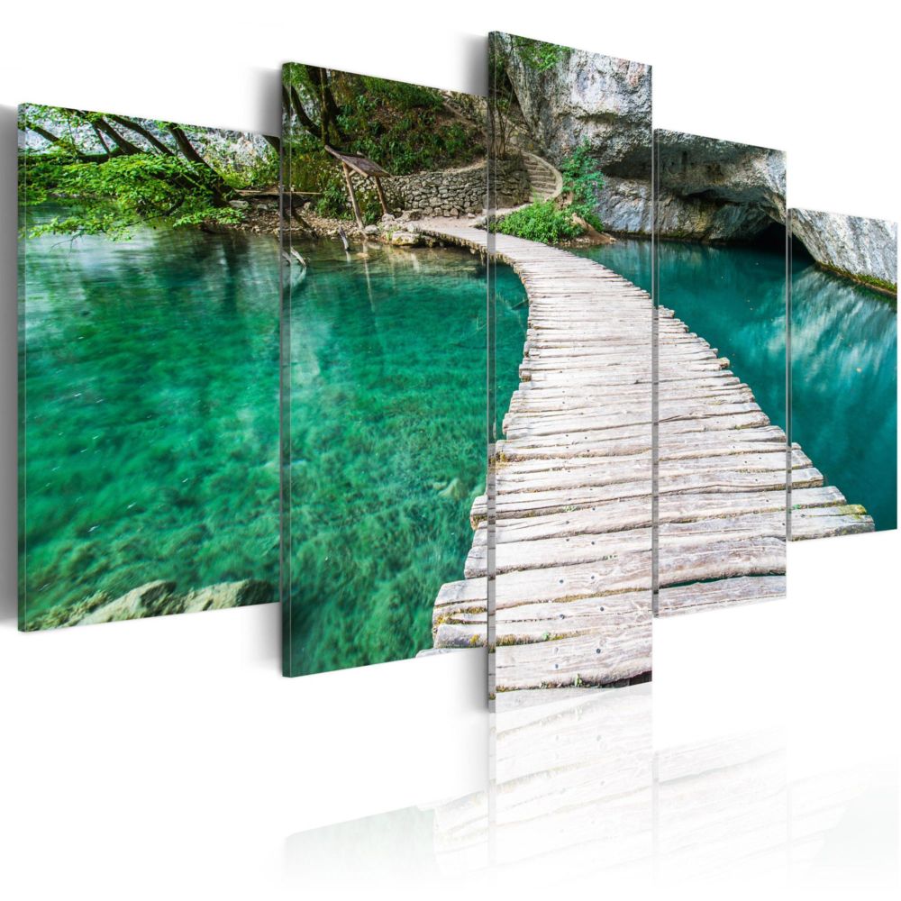 Artgeist - Tableau - Lac turquoise 200x100 - Tableaux, peintures