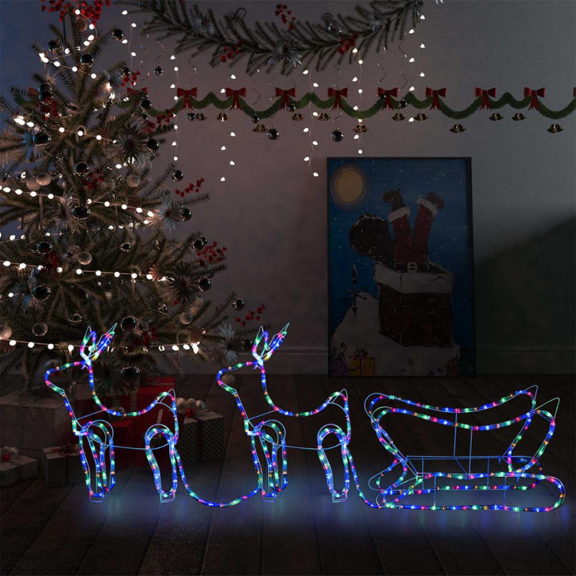 Wottes - Décoration de Noël-d'extérieur Renne et traîneau 576 LED - Décorations de Noël