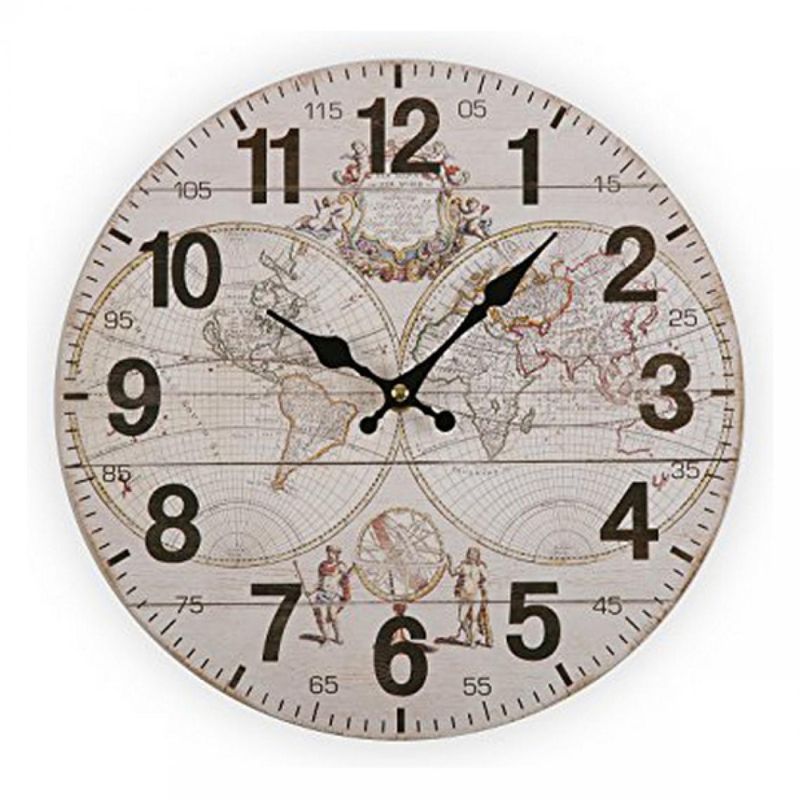 Unknown - Horloge Murale World Bois (28 x 28 x 9 cm) - Horloges, pendules