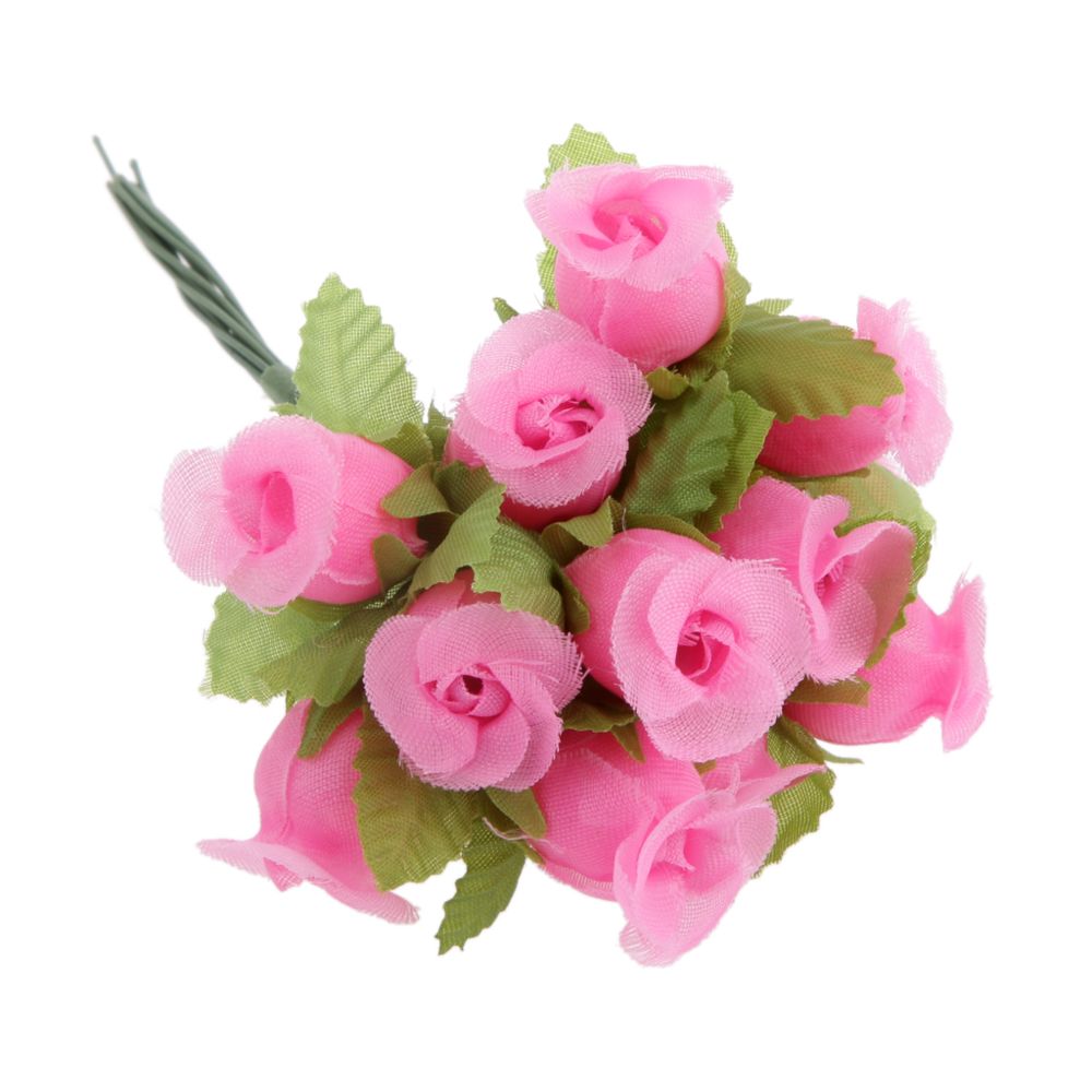 marque generique - 144pcs Fleur Artificielle Rose Têtes Usine De Soie Floral Décoration De Mariage Rose # 2 - Plantes et fleurs artificielles