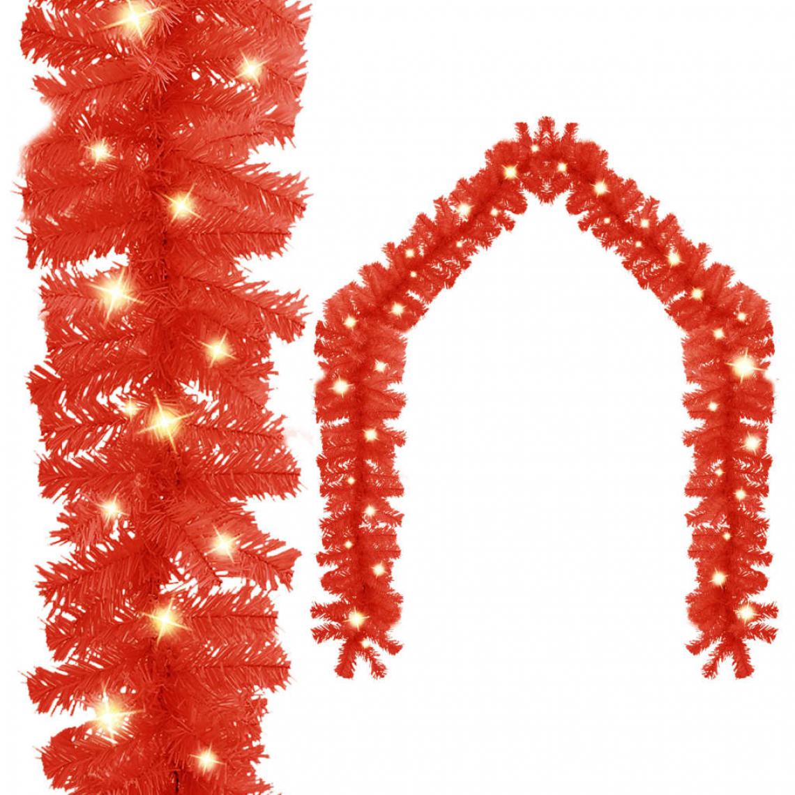 Wottes - Guirlande de Noël avec lumières LED 5 m Rouge - Décorations de Noël