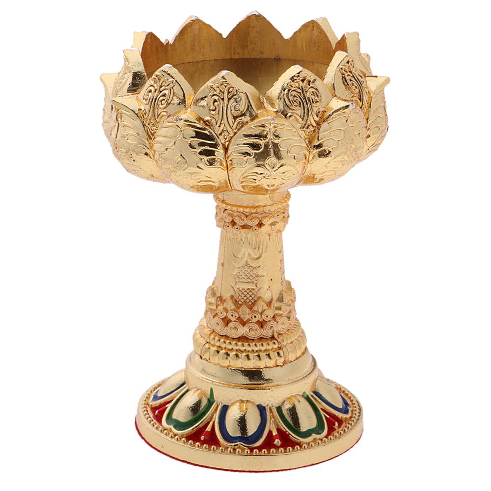 marque generique - Bouddhiste Du Tibet Lotus Butter Candle Light Support De Lampe Base Brûleur 7.6x4.5cm - Objets déco