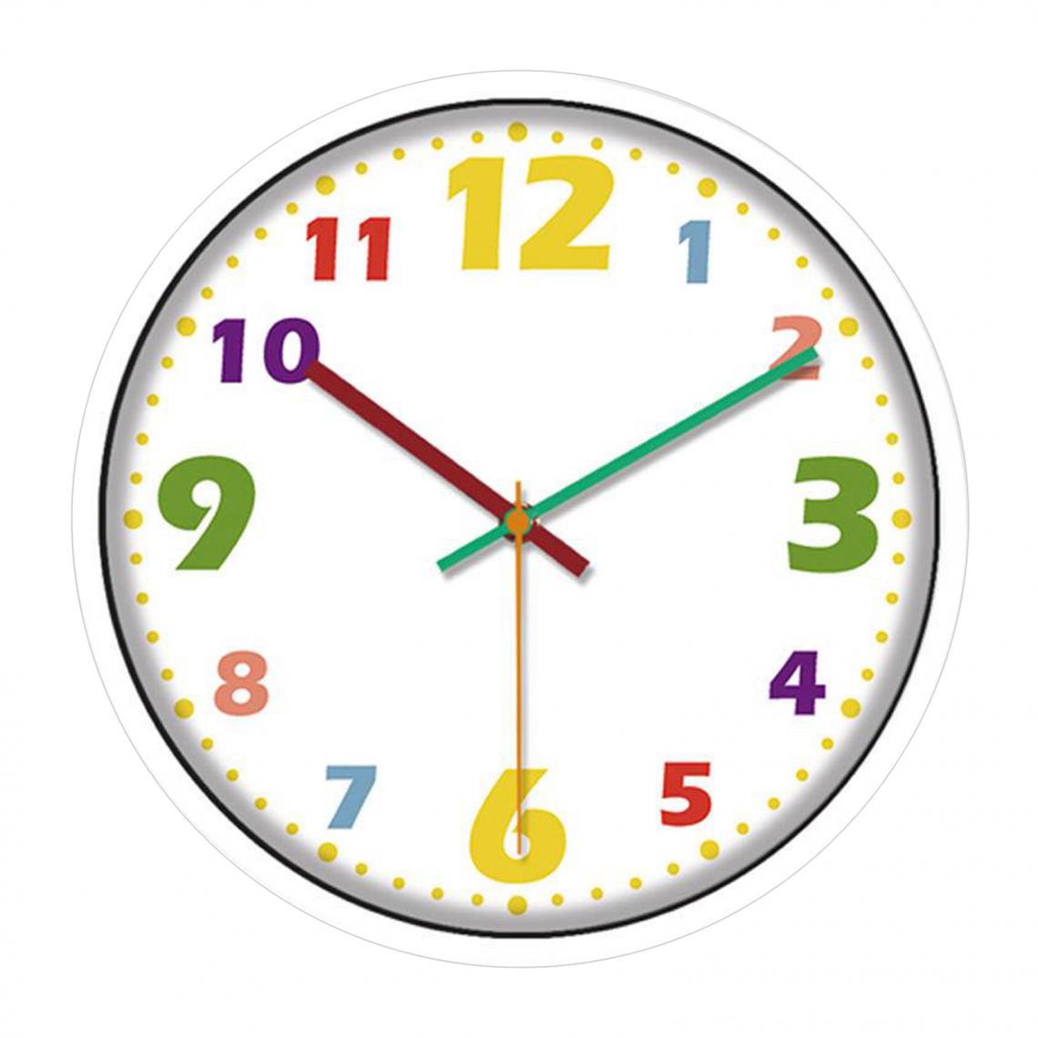 marque generique - Horloge Murale Silencieuse Pour Enfants Horloge Murale Avec Chiffres Colorés - Horloges, pendules