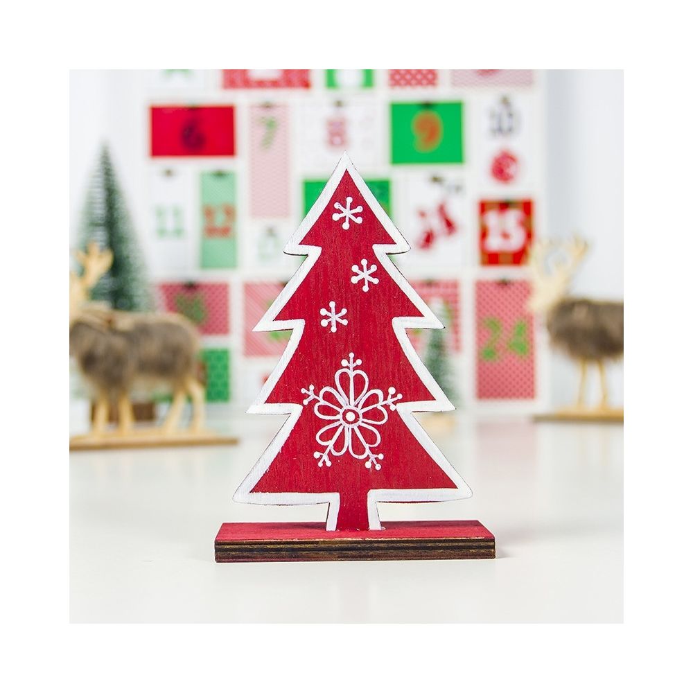 Wewoo - 2 PCS Noël créatif en bois peint flocon de neige ornements d'arbre de rouge - Décorations de Noël