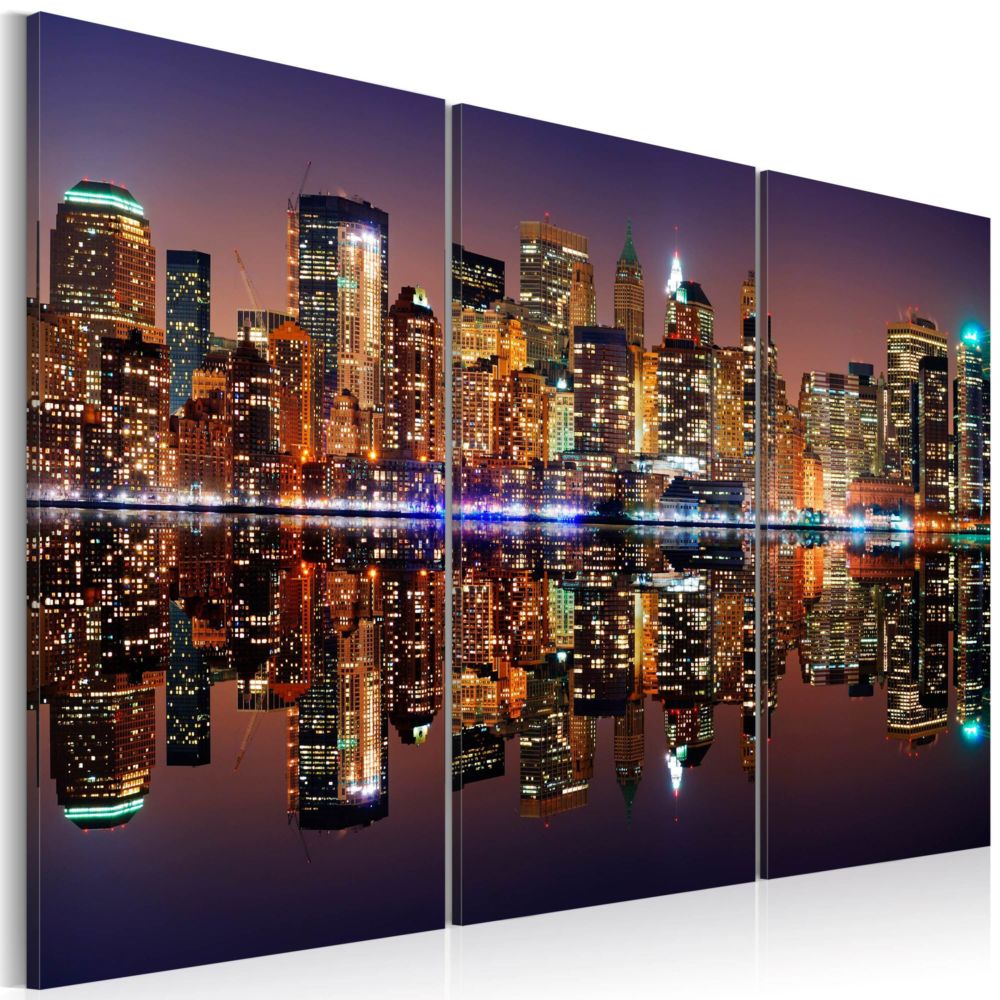 Artgeist - Tableau - New York avec une réflexion sur l'eau 60x40 - Tableaux, peintures
