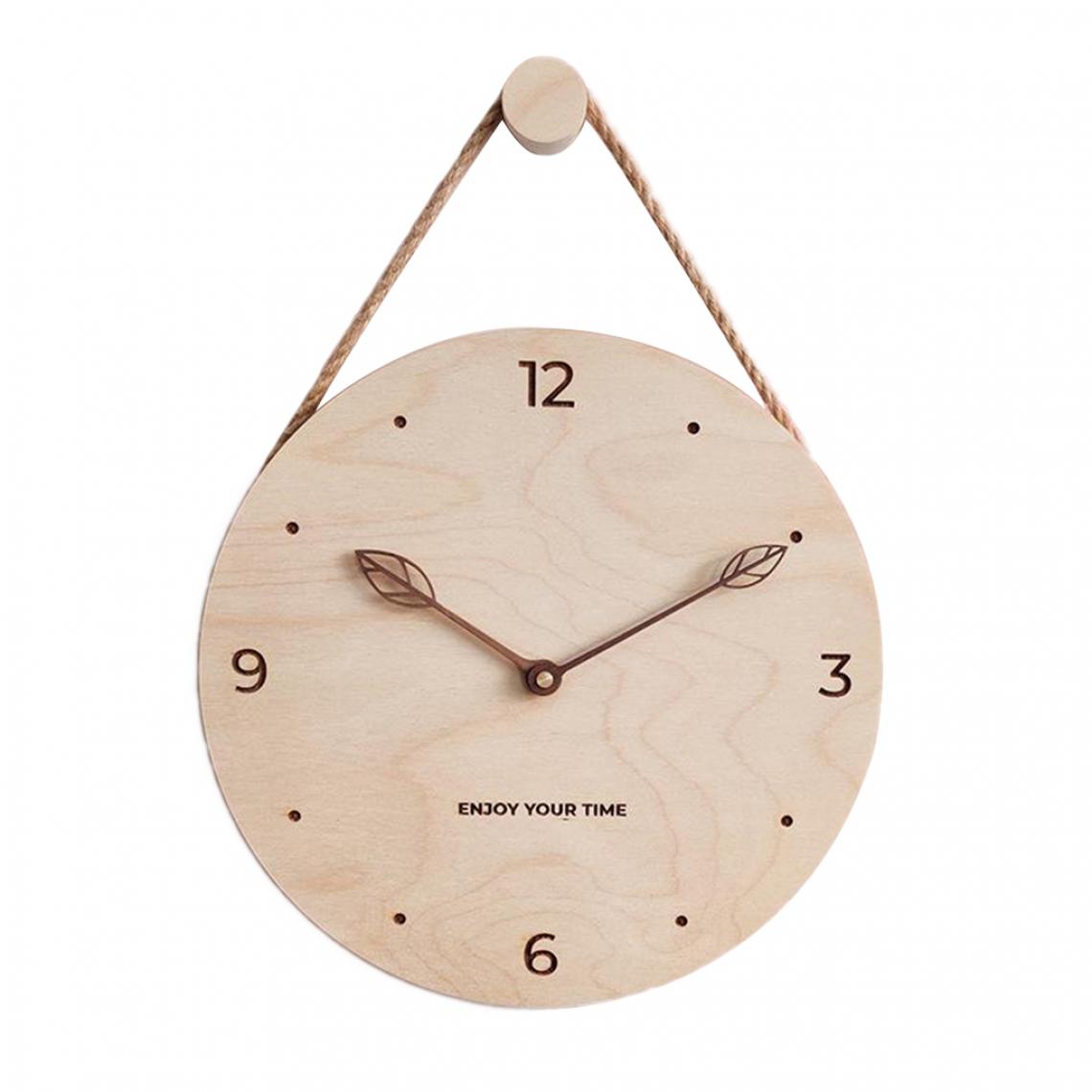 marque generique - Horloge Murale à Suspendre En Bois 12 "Face En Bois Pour Le Salon Style 4 - Horloges, pendules