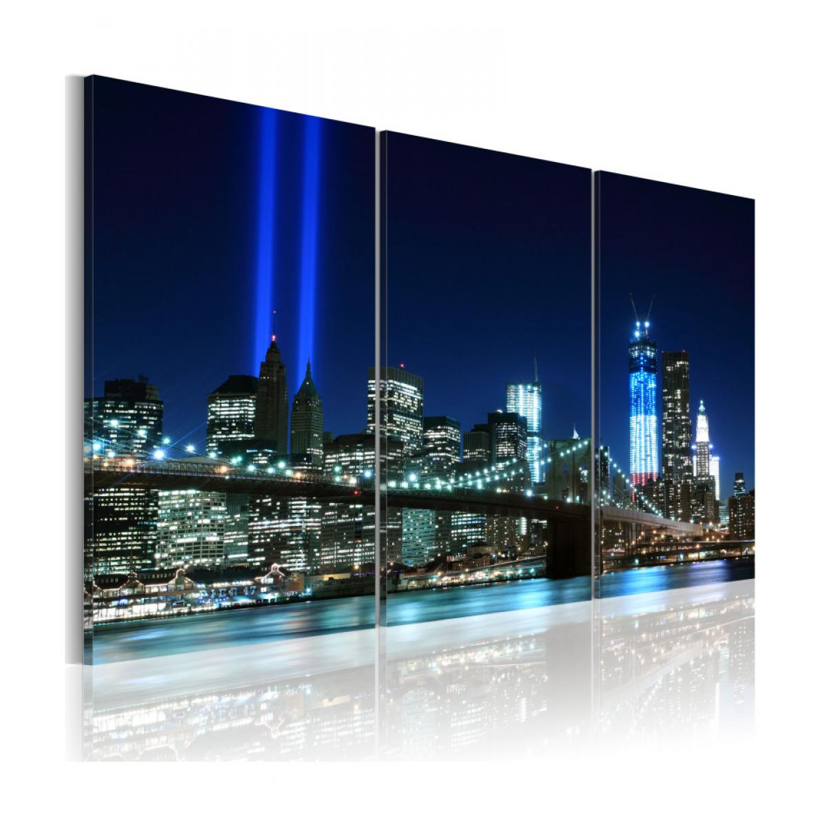 Artgeist - Tableau - Lumières bleues à New York 120x80 - Tableaux, peintures