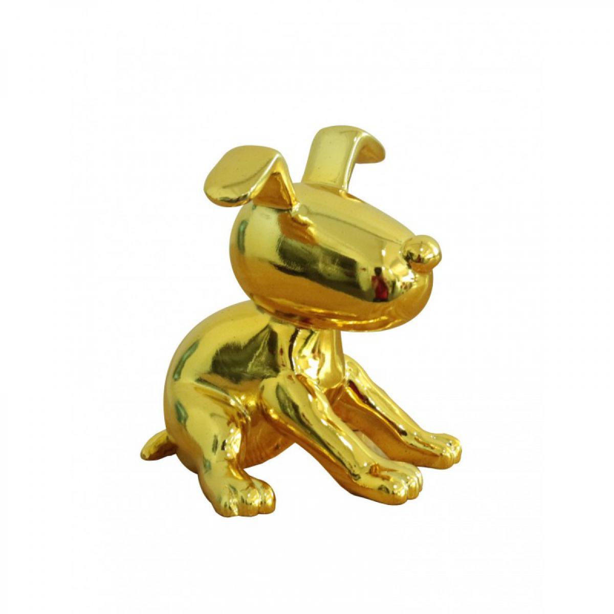 Meubletmoi - Sculpture petit chien laqué jaune - YELLOW DOG - Statues