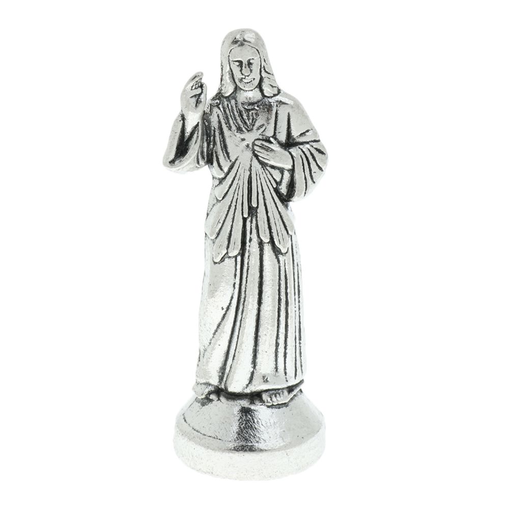 marque generique - Mini Jésus Sainte Figurine Religieuse Décoration Magnétique Statue X1 Argent 7cm - Objets déco