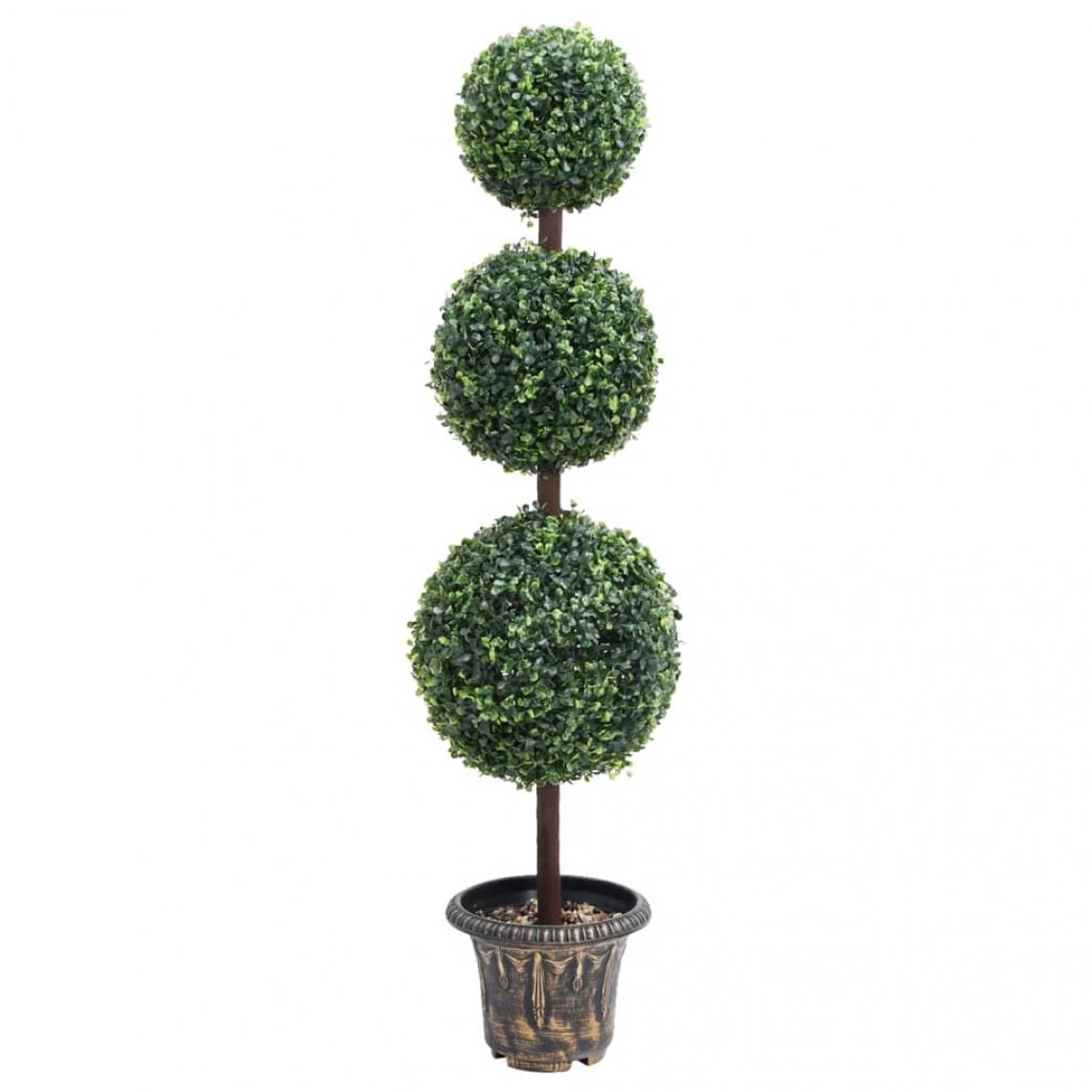 Vidaxl - vidaXL Plante de buis artificiel avec pot Forme de boule Vert 118 cm - Plantes et fleurs artificielles
