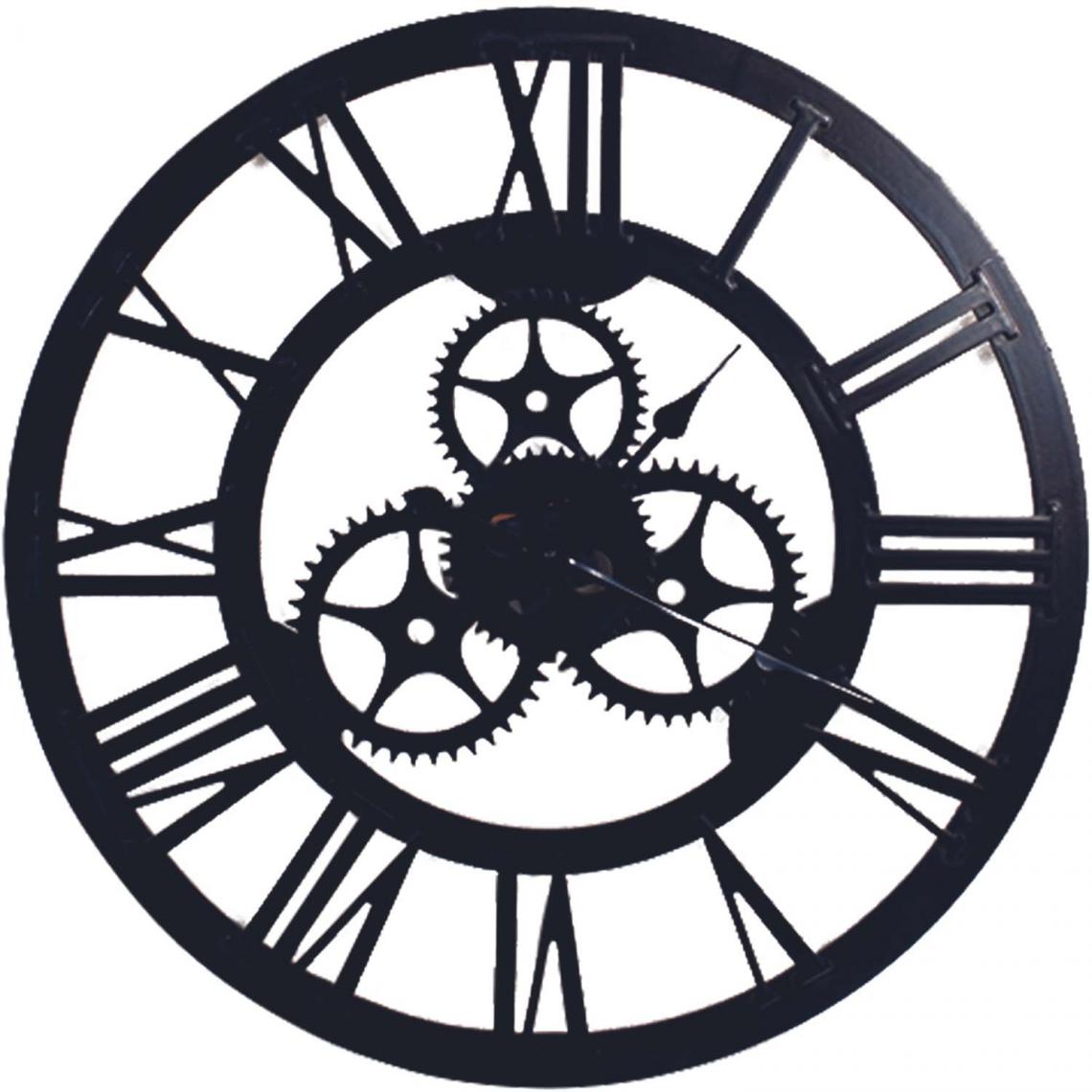 The Home Deco Factory - Horloge avec engrenage 70 cm - Horloges, pendules
