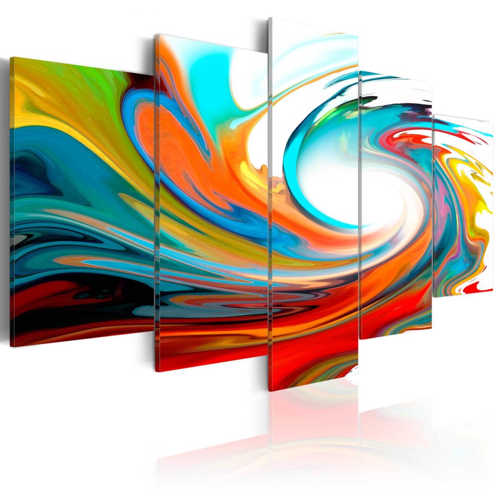 Bimago - Tableau | Colorful swirl | 200x100 | XXL | Abstraction | - Tableaux, peintures