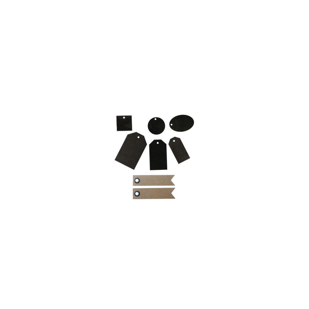marque generique - 36 étiquettes en bois noires + 20 étiquettes kraft Fanion - Décorations de Noël