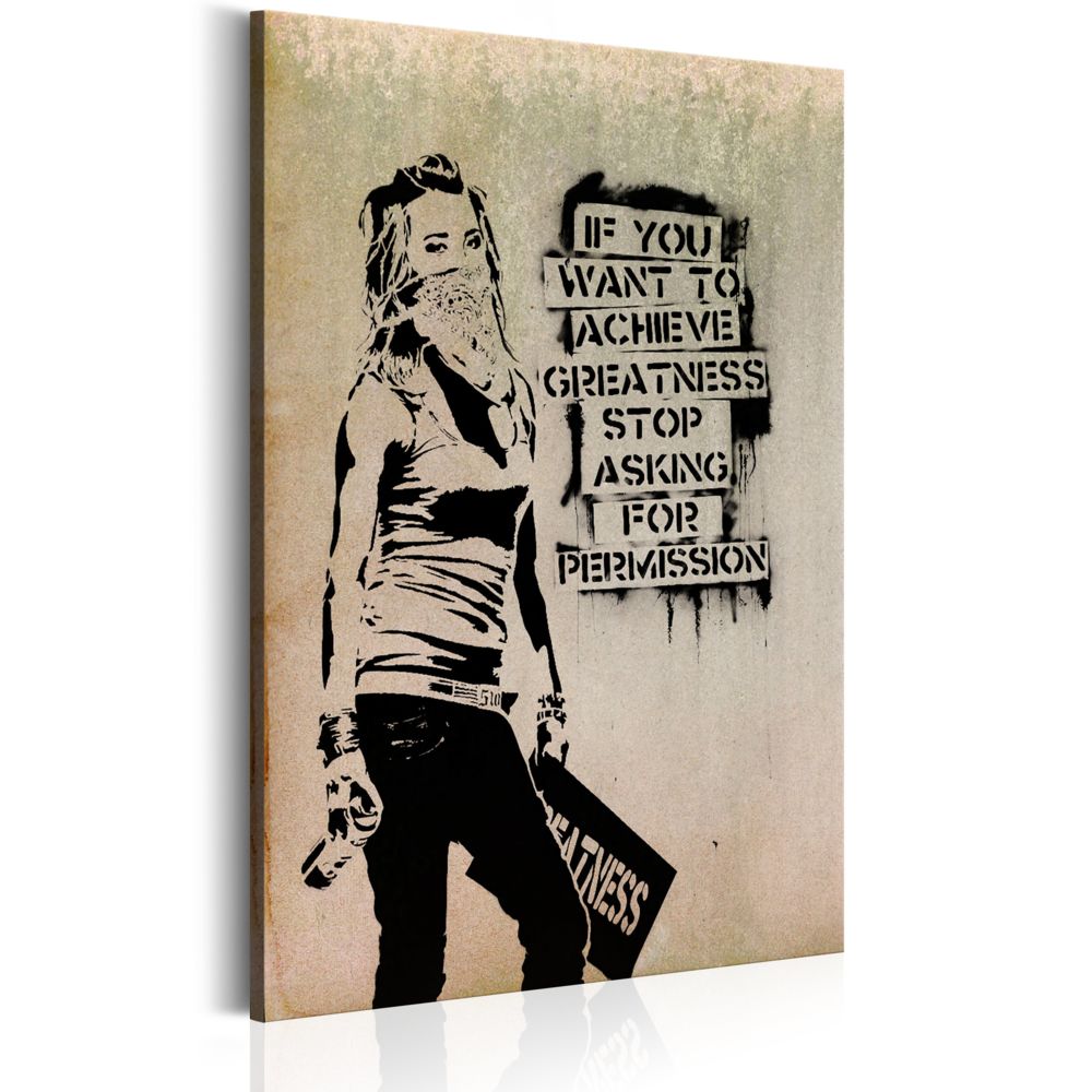 Bimago - Tableau - Graffiti Slogan by Banksy - Décoration, image, art | Art urbain | - Tableaux, peintures