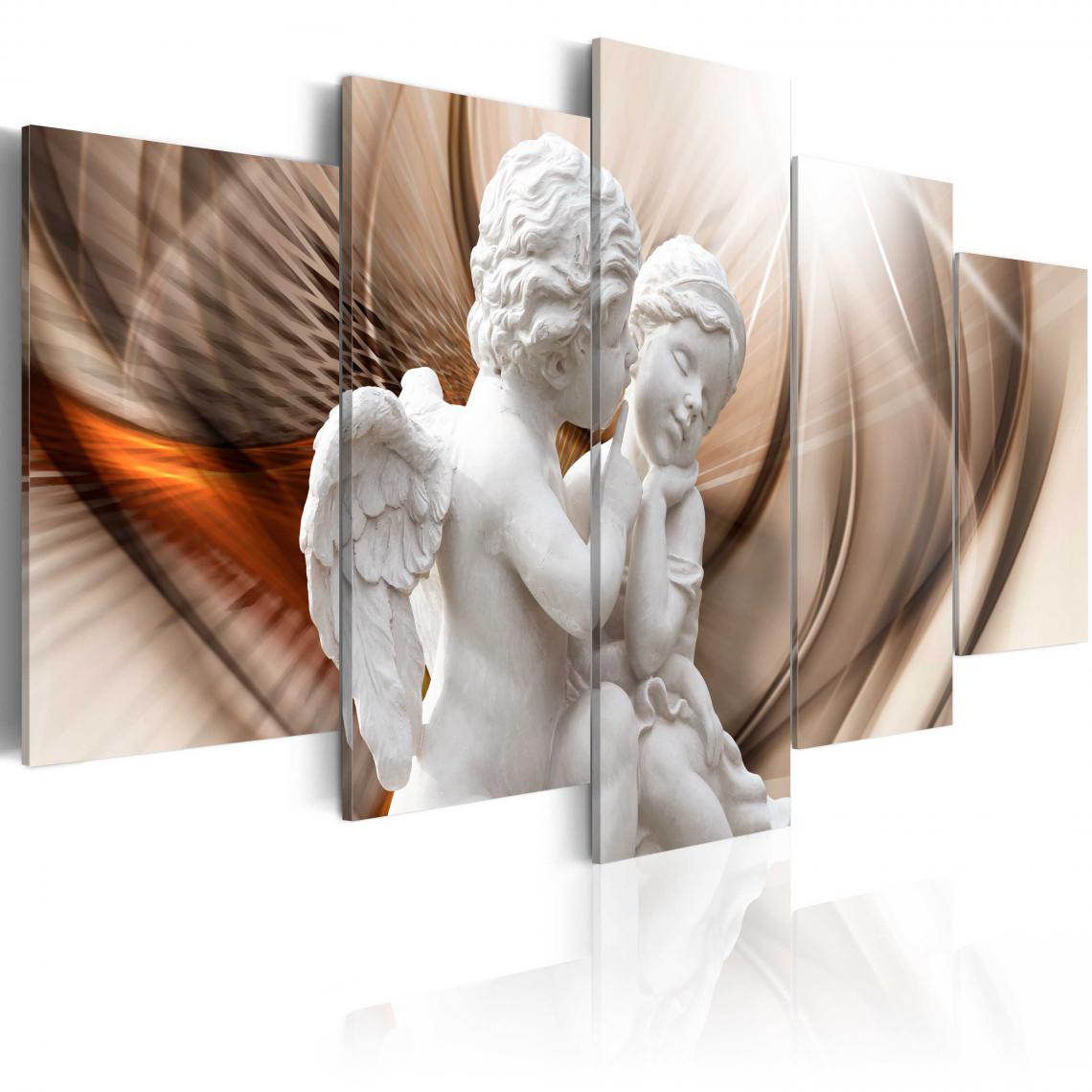 Decoshop26 - Tableau sur toile en 5 panneaux décoration murale image imprimée cadre en bois à suspendre Duo angélique 200x100 cm 11_0001998 - Tableaux, peintures