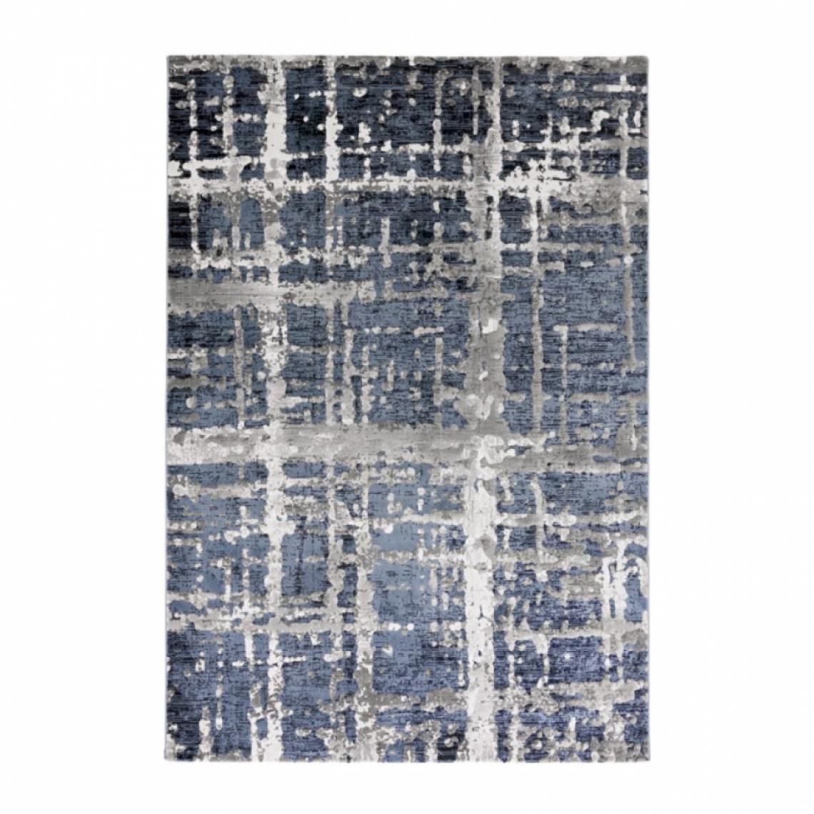 Wmd - Tapis de salon de design moderne à poils courts bleu gris Double BLU001, Taille: 60 x 110 - Tapis