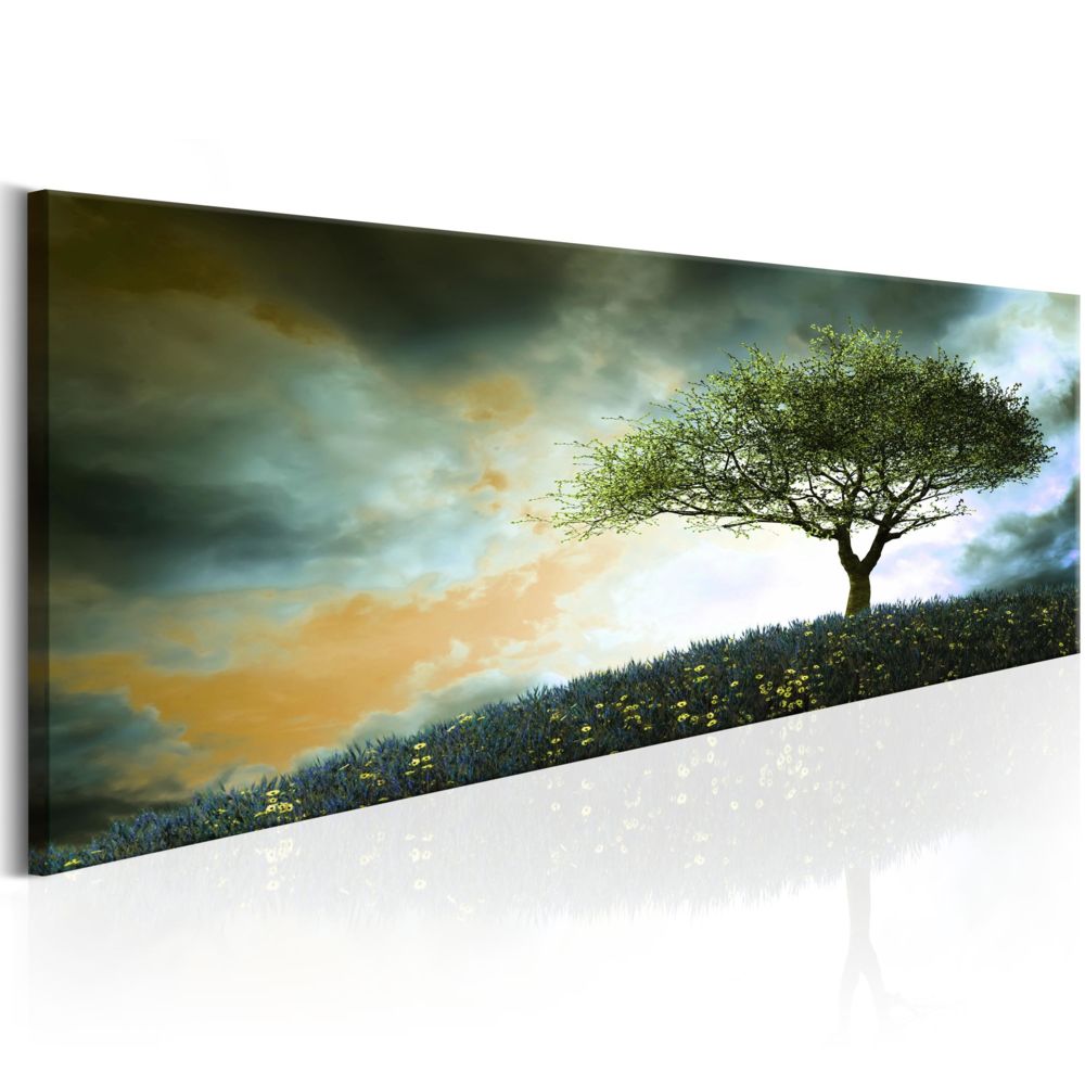 Bimago - Tableau | Malachite Hill | 150x50 | XL | Paysages | Arbres | | - Tableaux, peintures