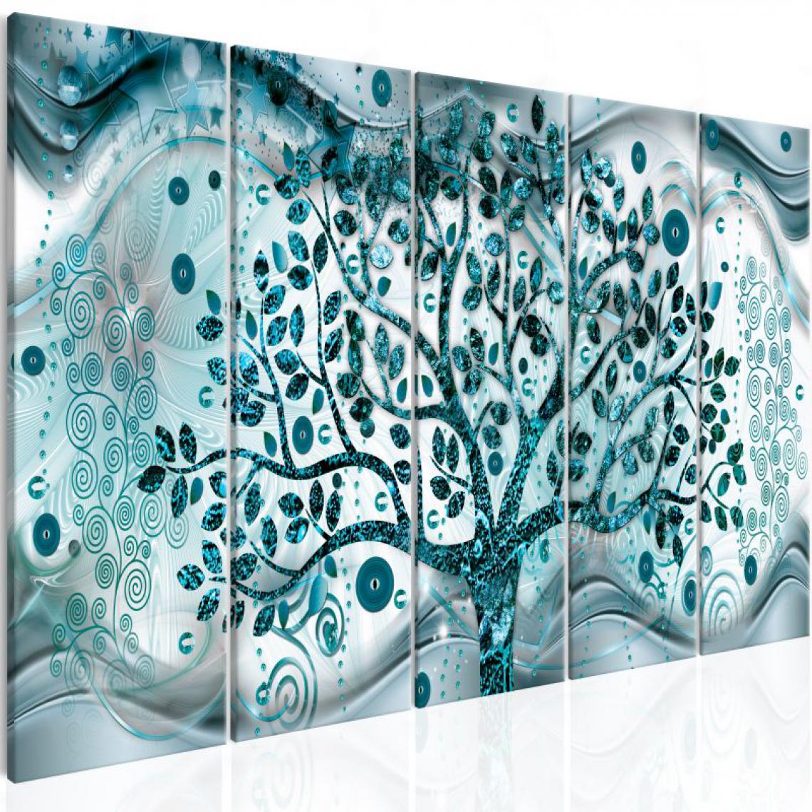 Artgeist - Tableau - Tree and Waves (5 Parts) Blue .Taille : 200x80 - Tableaux, peintures