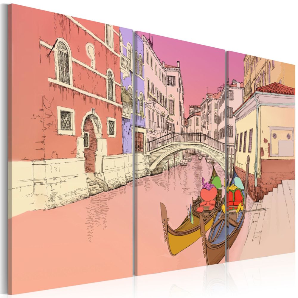 Artgeist - Tableau - Romantic gondolas 90x60 - Tableaux, peintures