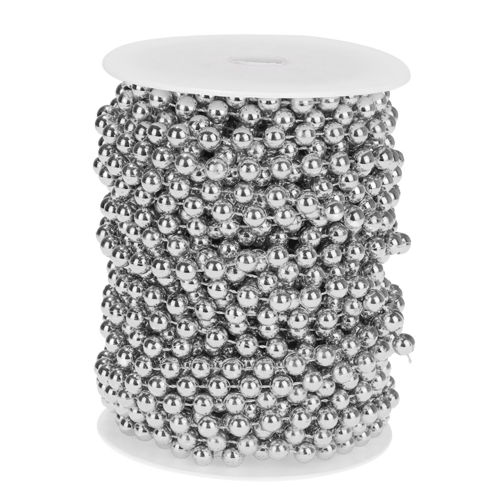 marque generique - 8mm perles artificielles brins chapelet guirlande perles de mariage 20m argent - Objets déco