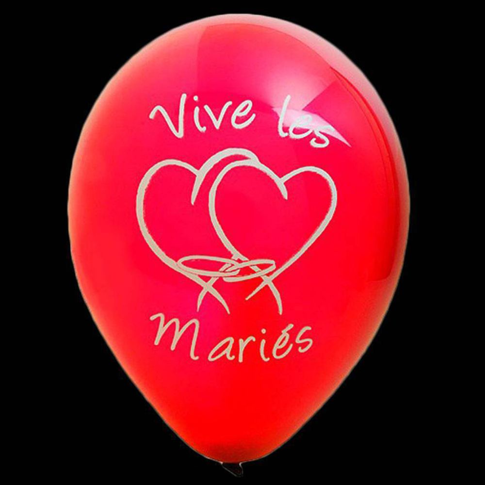 Visiodirect - Sachet de 8 Ballons Imprimé ""Vive les mariés"" coloris Rouge - 28cm - Objets déco