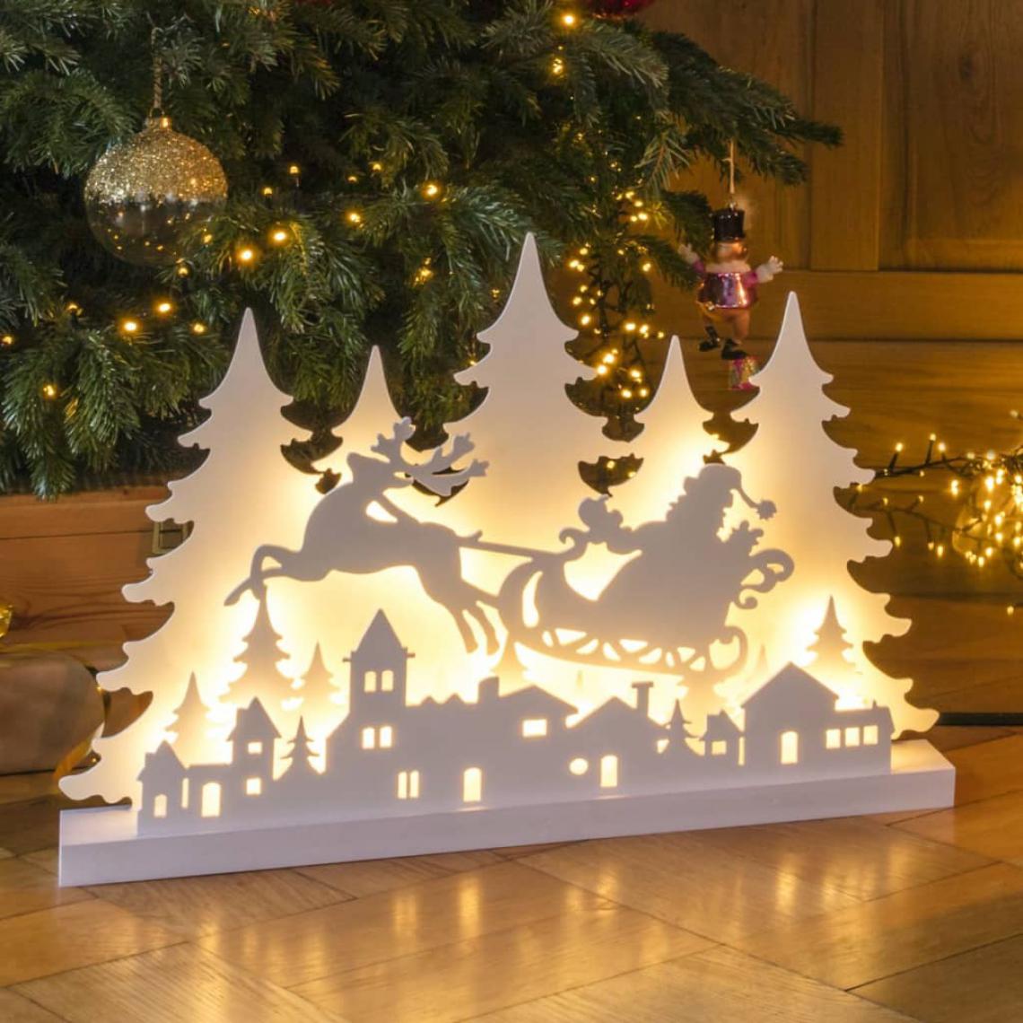 Hi - HI Silhouette en bois à LED avec un renne - Décorations de Noël