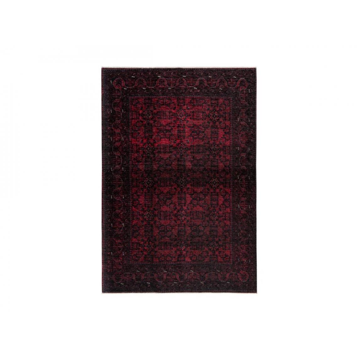 Bobochic - BOBOCHIC Tapis poil court rectangulaire RUBIS motif graphique Rouge 120x170 - Tapis