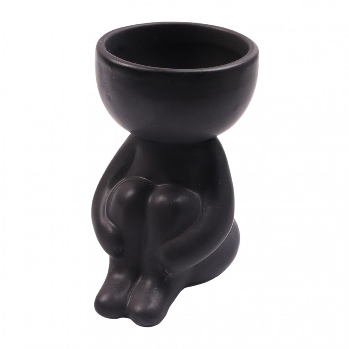 marque generique - Pot Succulent En Céramique Vase à Fleurs Charnu Décor De Bureau à La Maison Gris 6x6x9.5cm - Pots, cache-pots