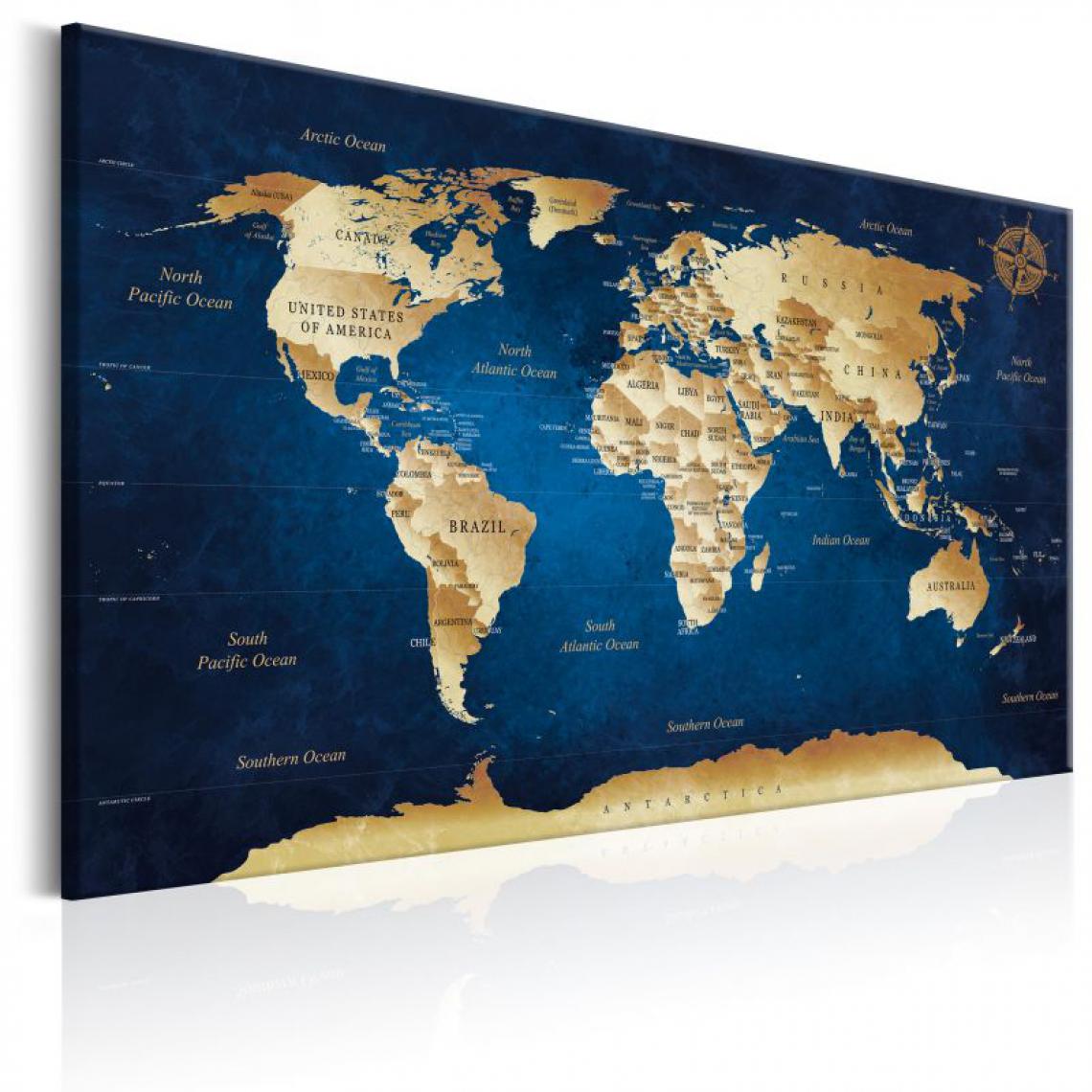 Artgeist - Tableau - World Map: The Dark Blue Depths .Taille : 60x40 - Tableaux, peintures
