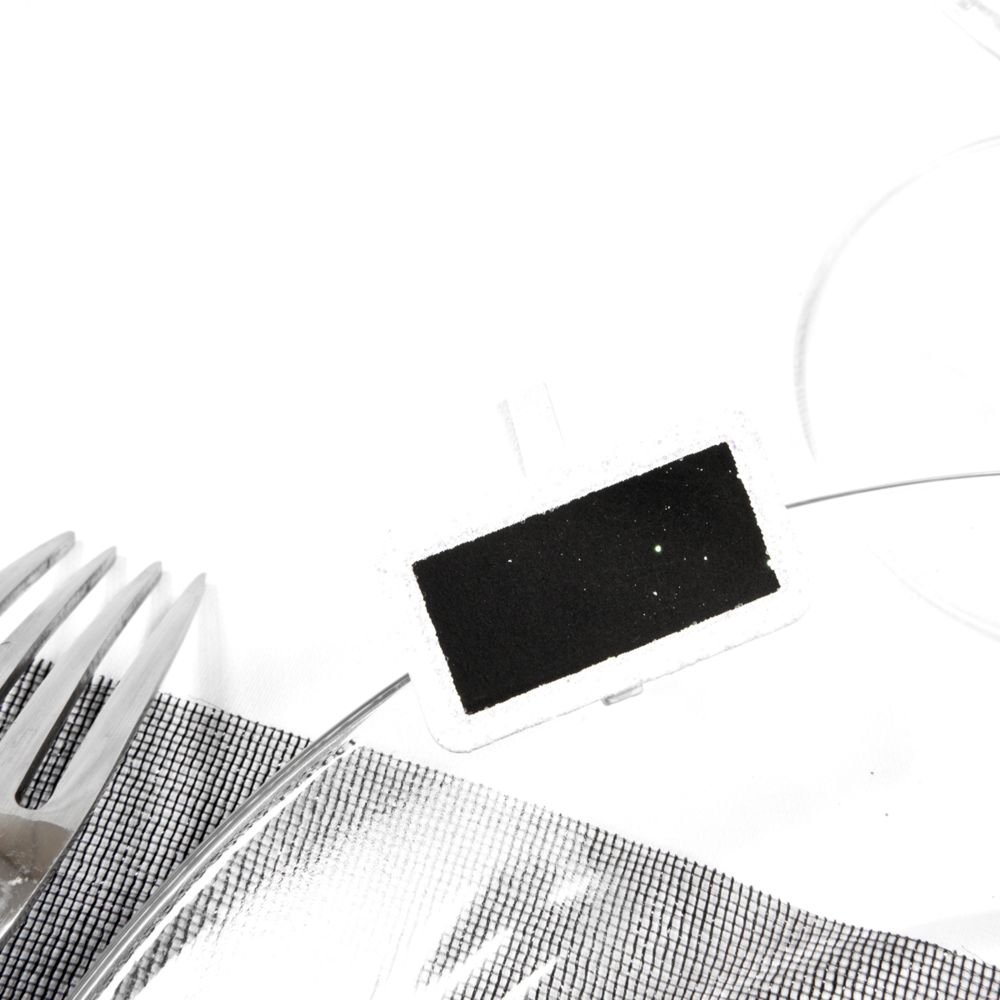 Visiodirect - Lot de 6 Mini-Ardoises sur pince coloris Blanc pailletée- 4 x 2 cm - Objets déco