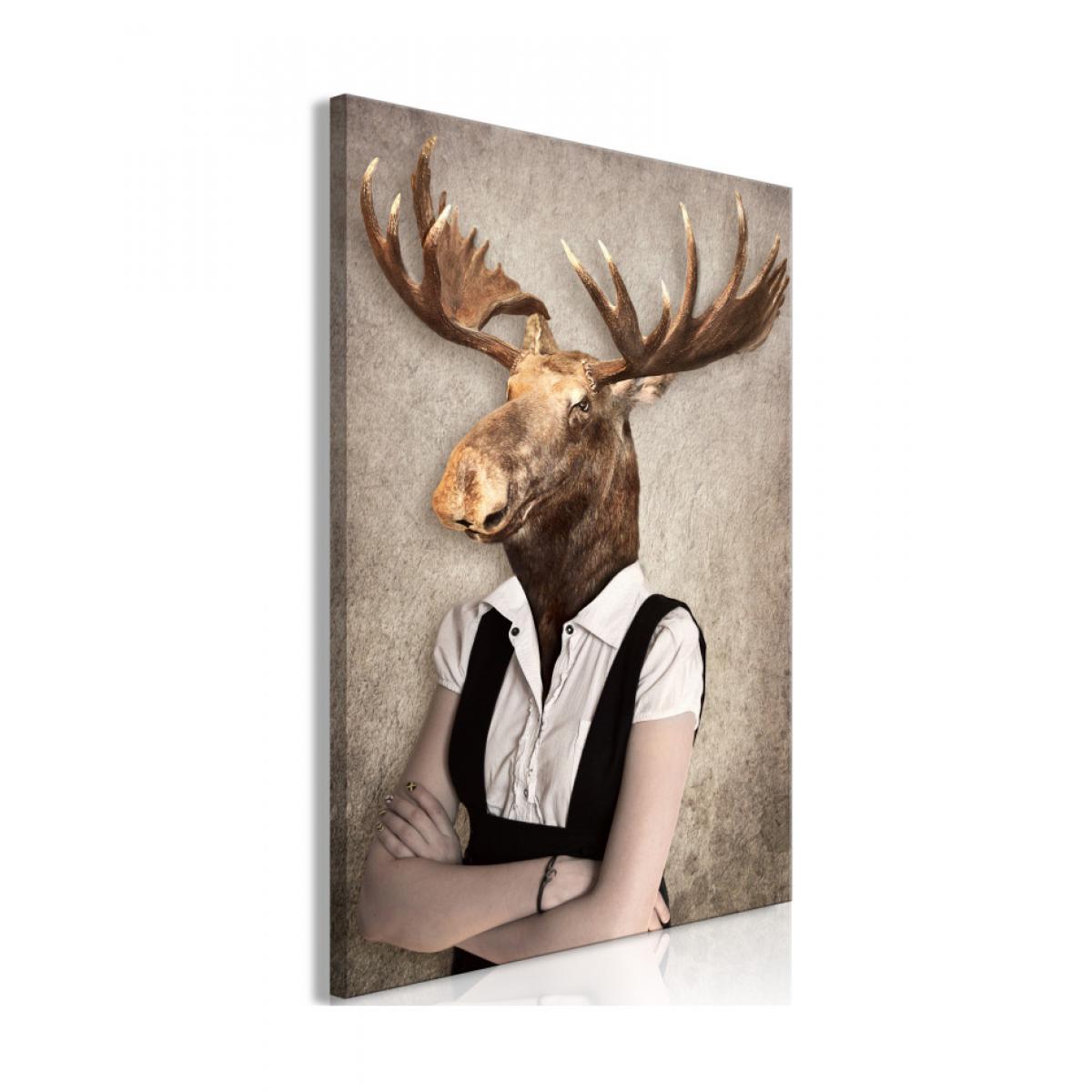 Artgeist - Tableau - Brainy Moose (1 Part) Vertical 80x120 - Tableaux, peintures