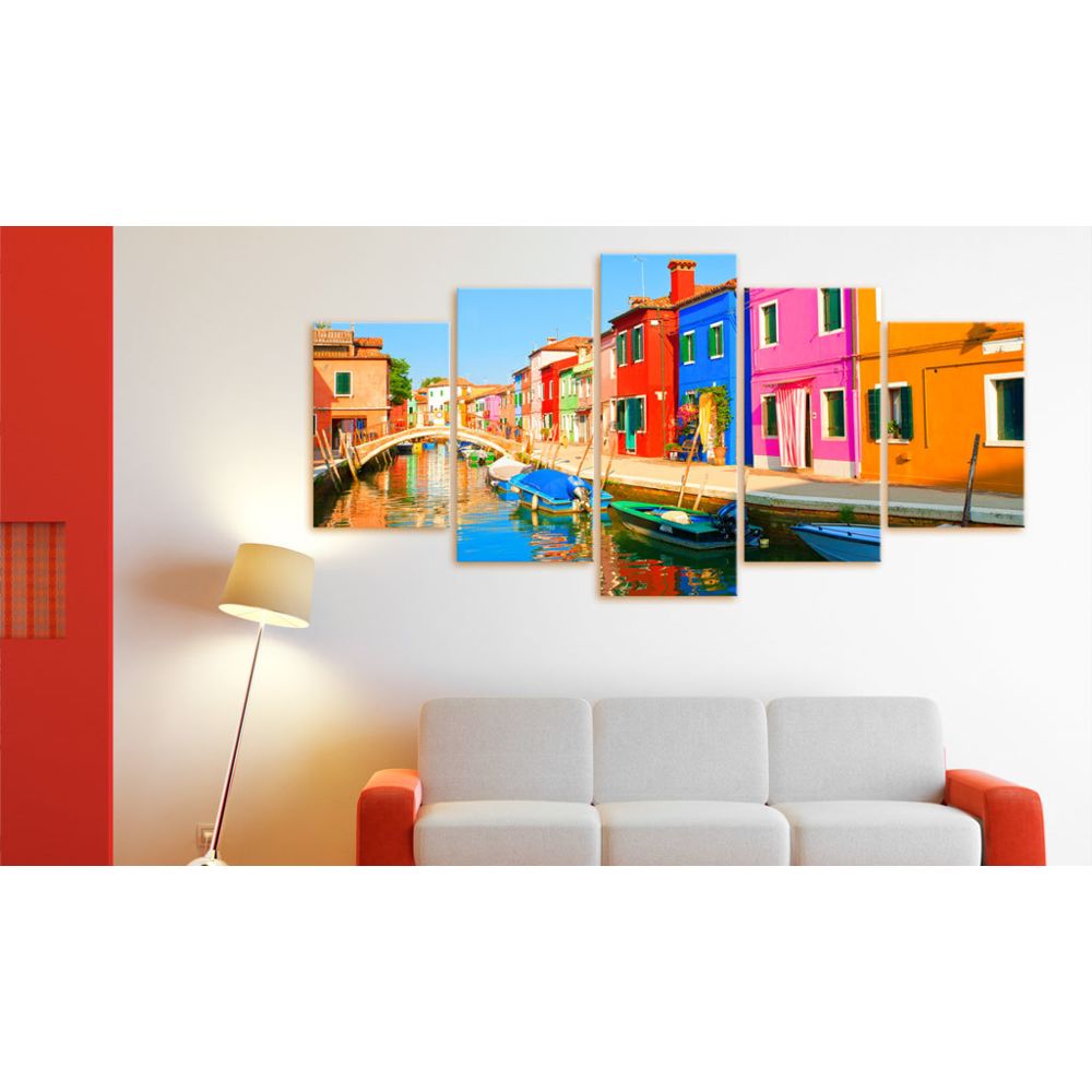 marque generique - 200x100 Tableau Villes du monde Villes Esthetique Aux couleurs de l'arc - Tableaux, peintures