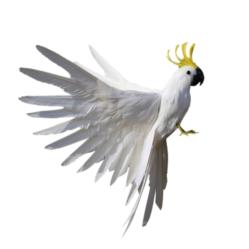 marque generique - Oiseau artificiel volant ailes de perroquet maison art décor 15.7 pouces blanc - Objets déco