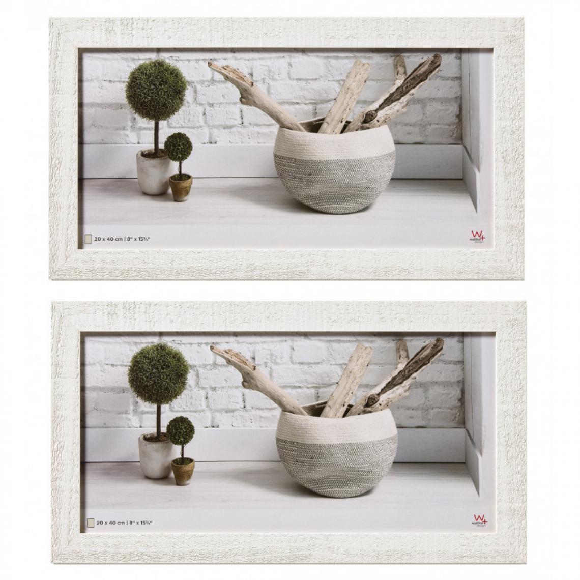 Ac-Deco - Lot de 2 cadres photos en bois - Walther Home Panoramique - 24,5 x 44,5 cm - Blanc crème - Cadres, pêle-mêle
