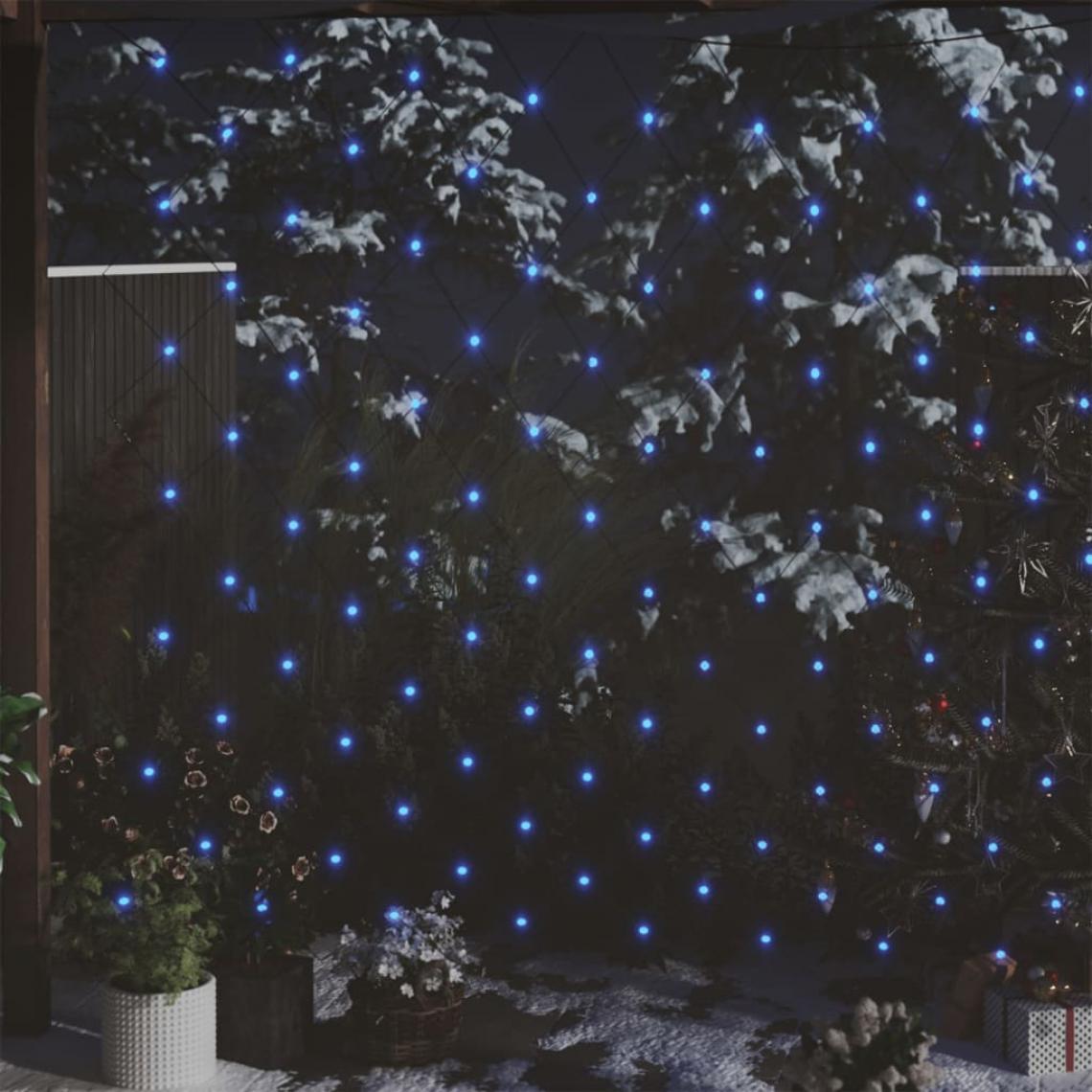 Wottes - Filet lumineux bleu de Noël 4x4 m 544 LED Intérieur/extérieur - Décorations de Noël