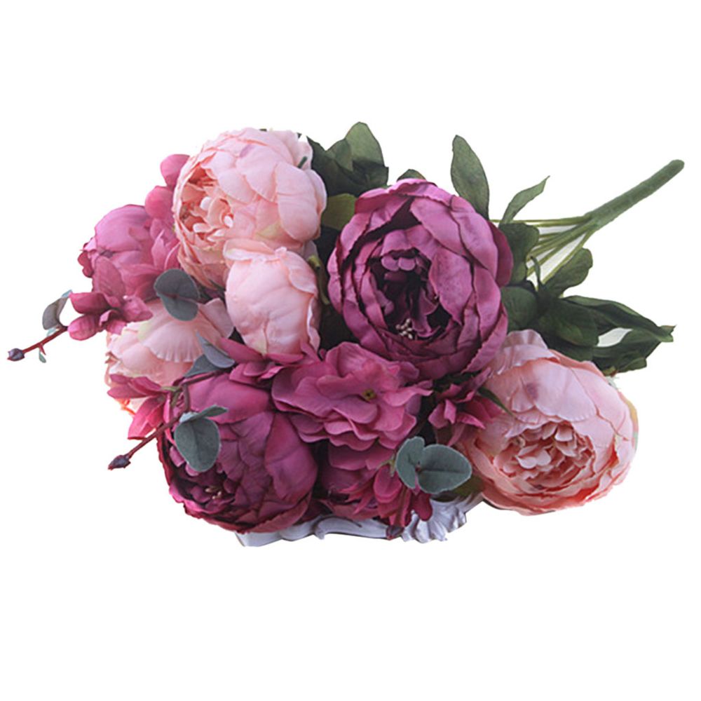 marque generique - bouquet de fleurs de soie de pivoine artificielle mariage décoration de la maison pâle mauve - Plantes et fleurs artificielles